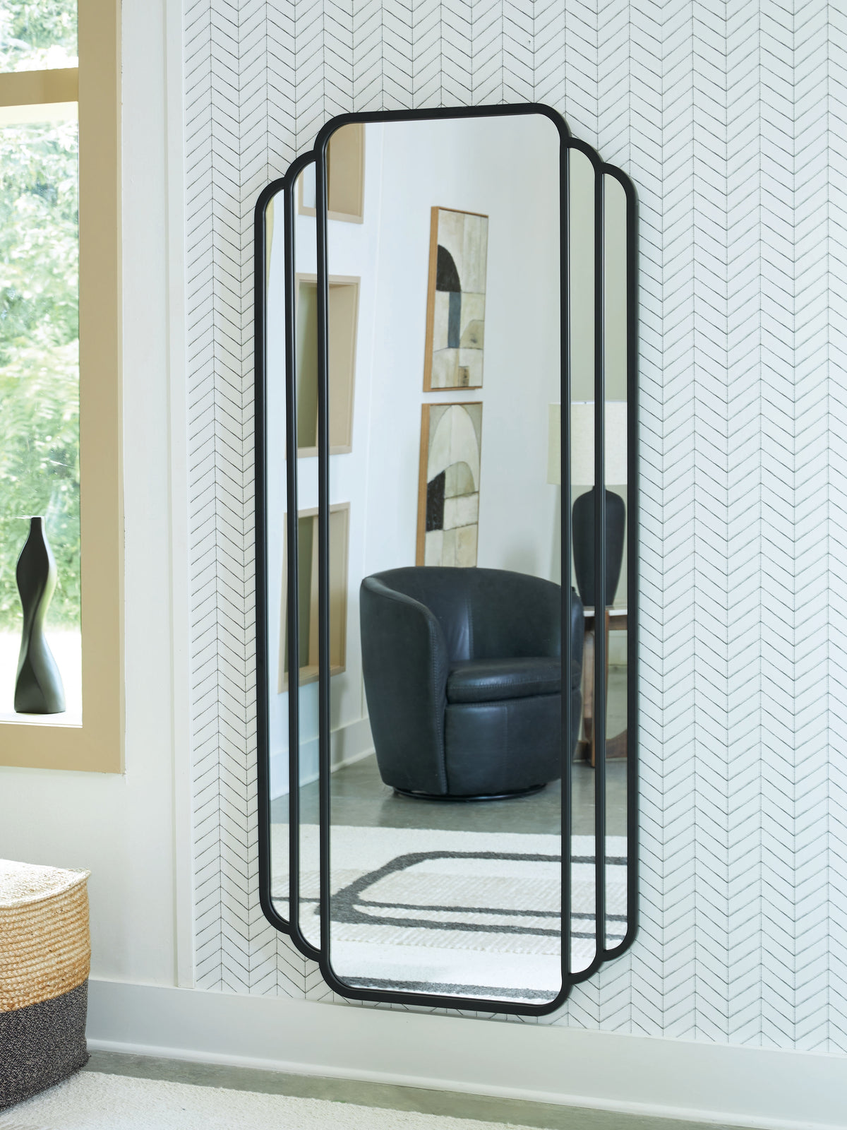 Sectionals for Less - Ashley Furniture - Antigone Mirror - Floor Mirror / Black - A8010434