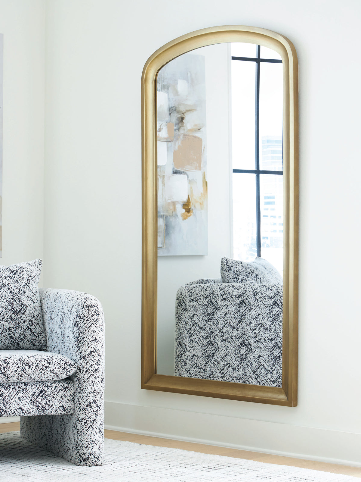 Sectionals for Less - Ashley Furniture - Fintan Mirror - Floor Mirror / Gold Finish - A8010436