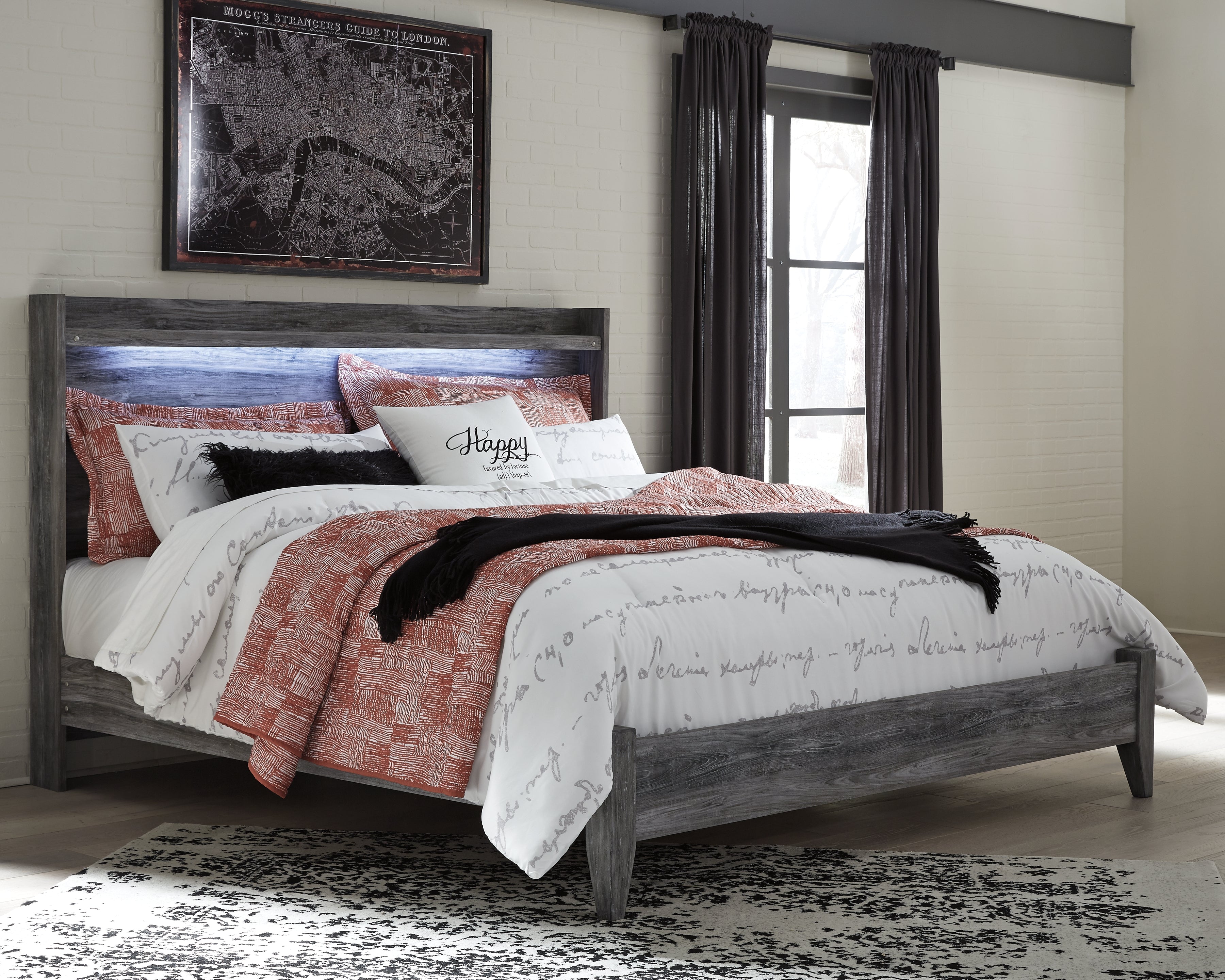 Sectionals for Less - Ashley Furniture - Baystorm Bedroom - King Panel Bed / Gray - B221B11