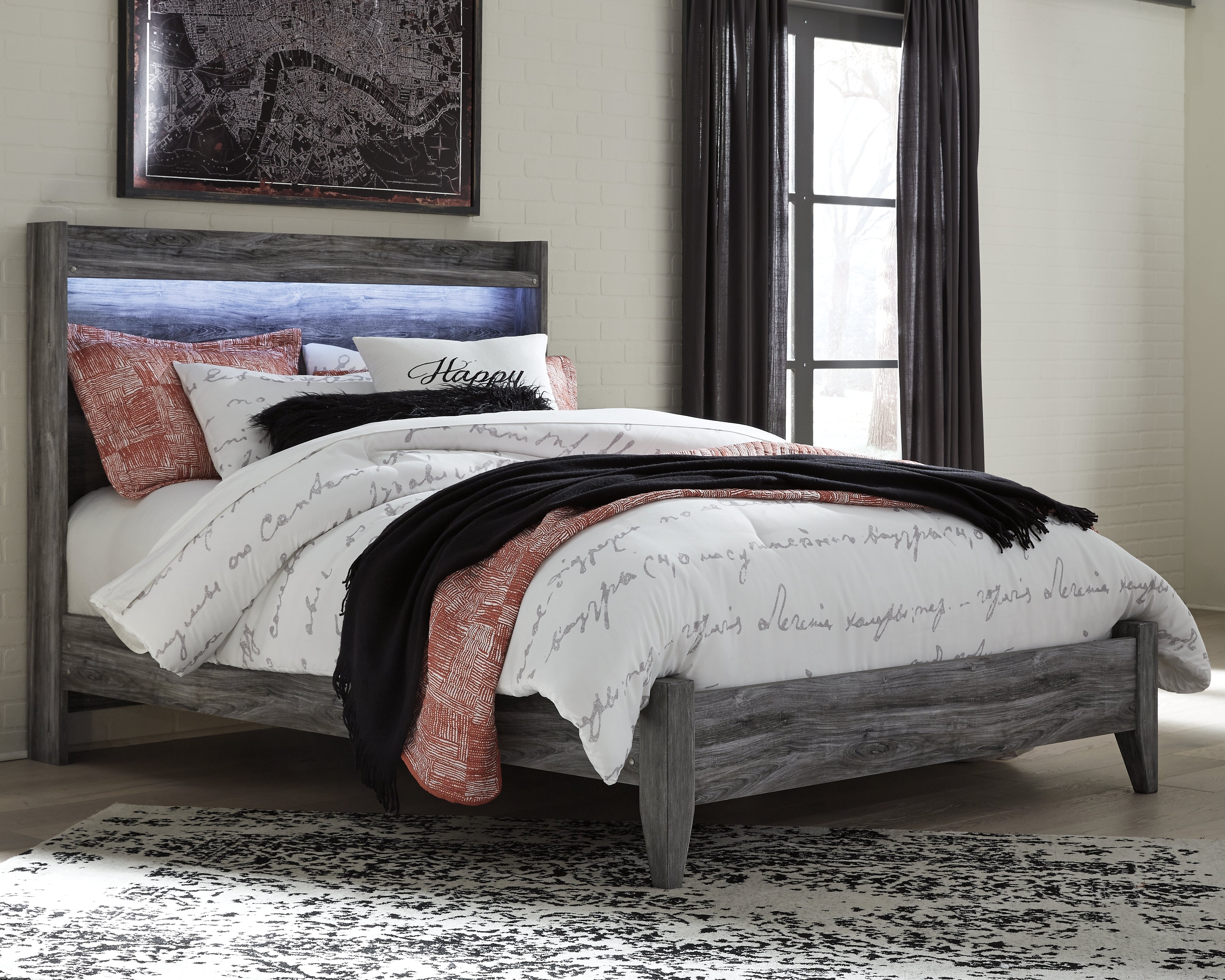 Sectionals for Less - Ashley Furniture - Baystorm Bedroom - Queen Panel Bed / Gray - B221B2