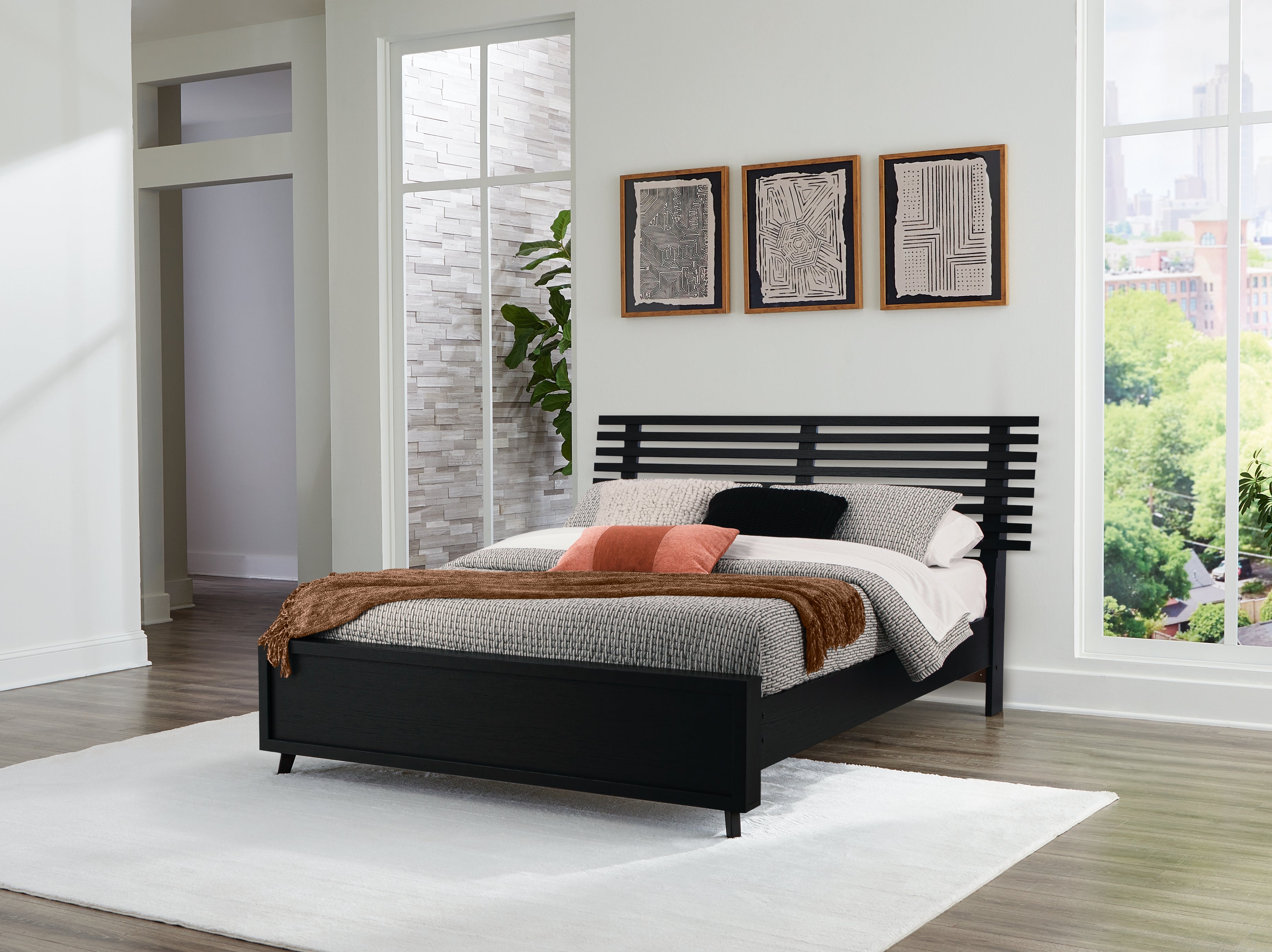 Sectionals for Less - Ashley Furniture - Danziar Bedroom - Full Panel Bed / Black - B1013B20