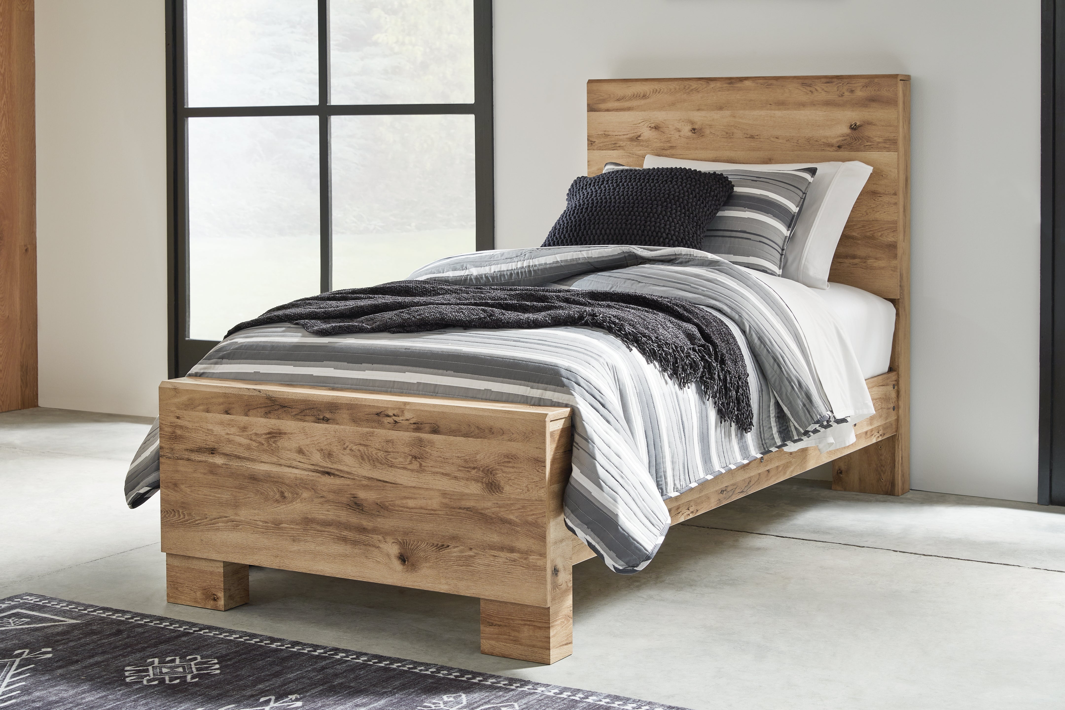 Sectionals for Less - Ashley Furniture - Hyanna Bedroom - Twin Panel Bed / Tan Brown - B1050B20