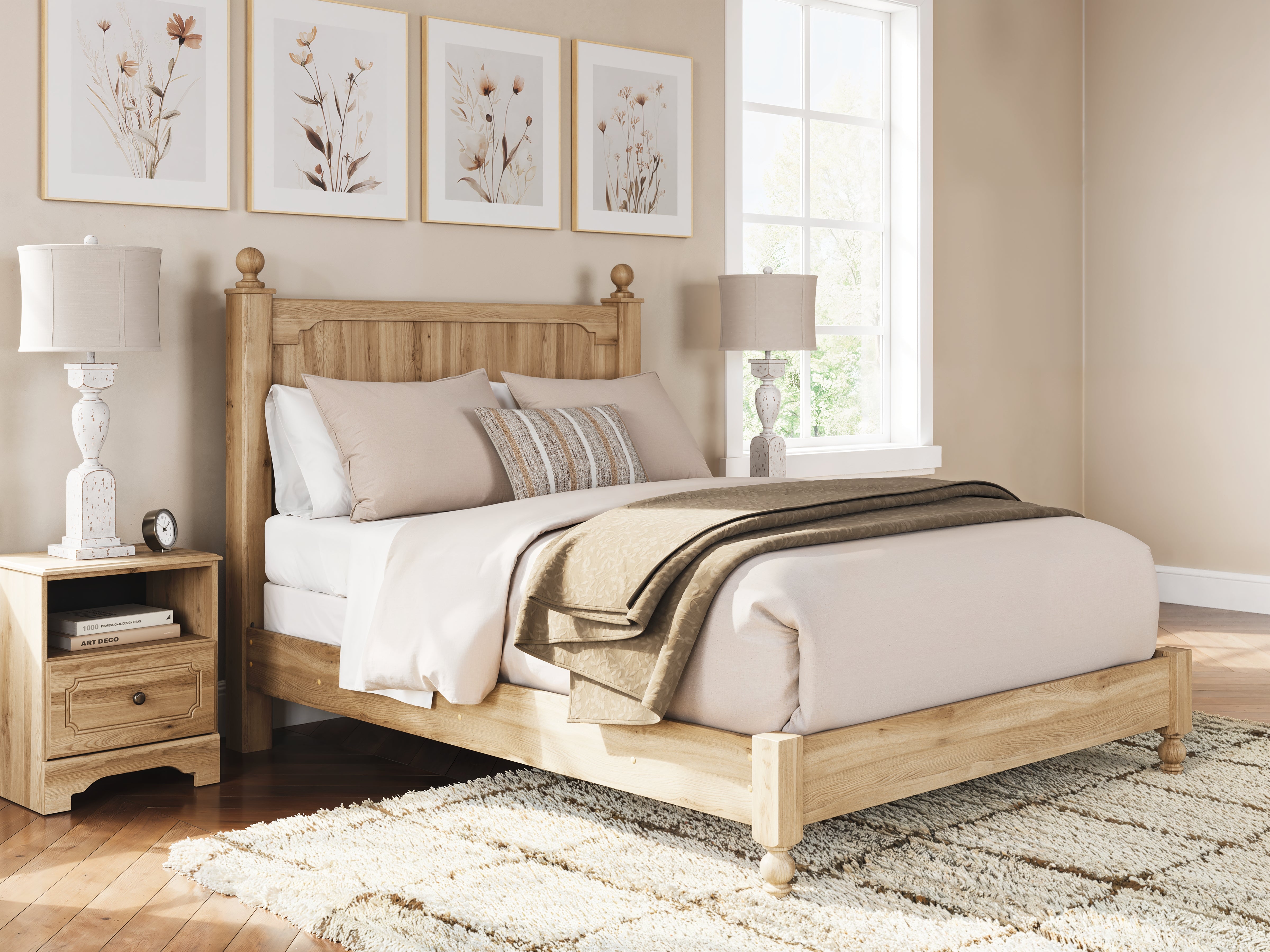 Sectionals for Less - Ashley Furniture - Aleaport Bedroom - Queen Panel Bed / Warm Brown - PCB1075B7