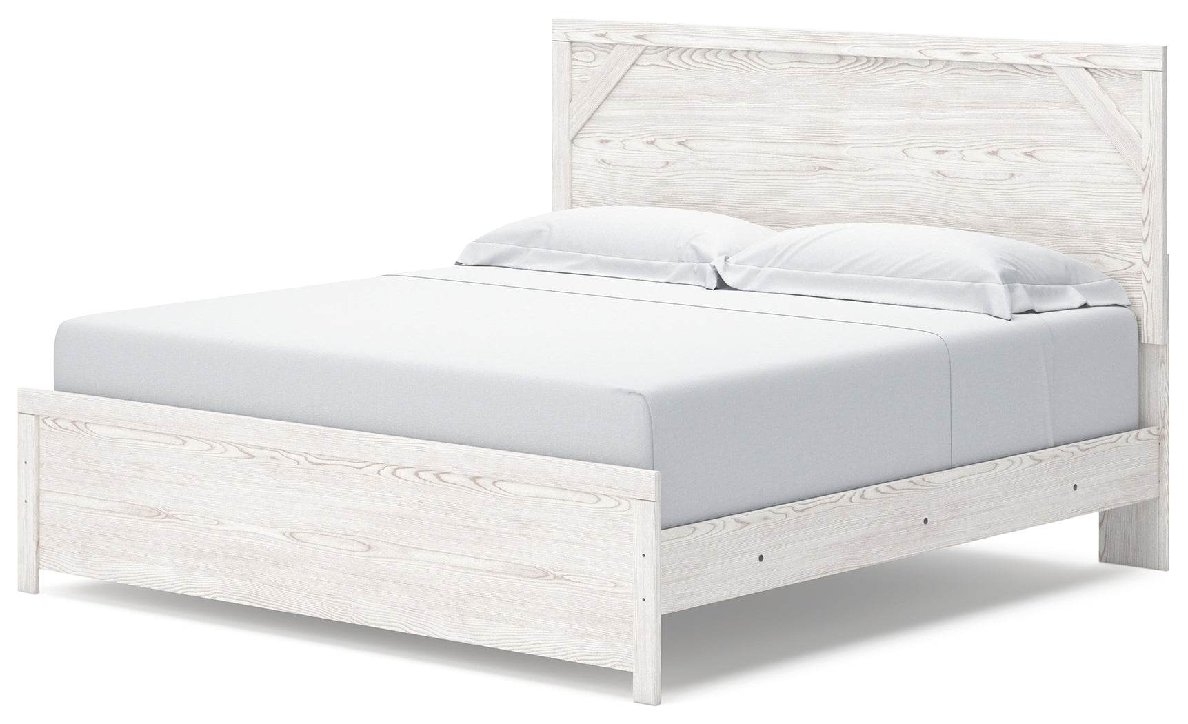 Sectionals for Less - Ashley Furniture - Gerridan Bedroom - King Panel Bed / White/Gray - B1190B3