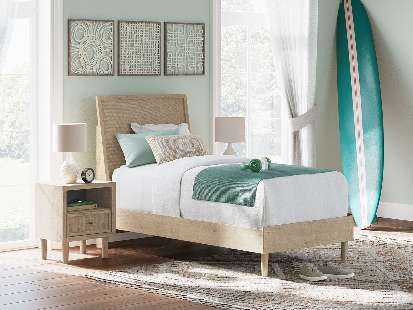 Sectionals for Less - Ashley Furniture - Cielden Bedroom - Twin Panel Bed / Two-tone - B1199B18