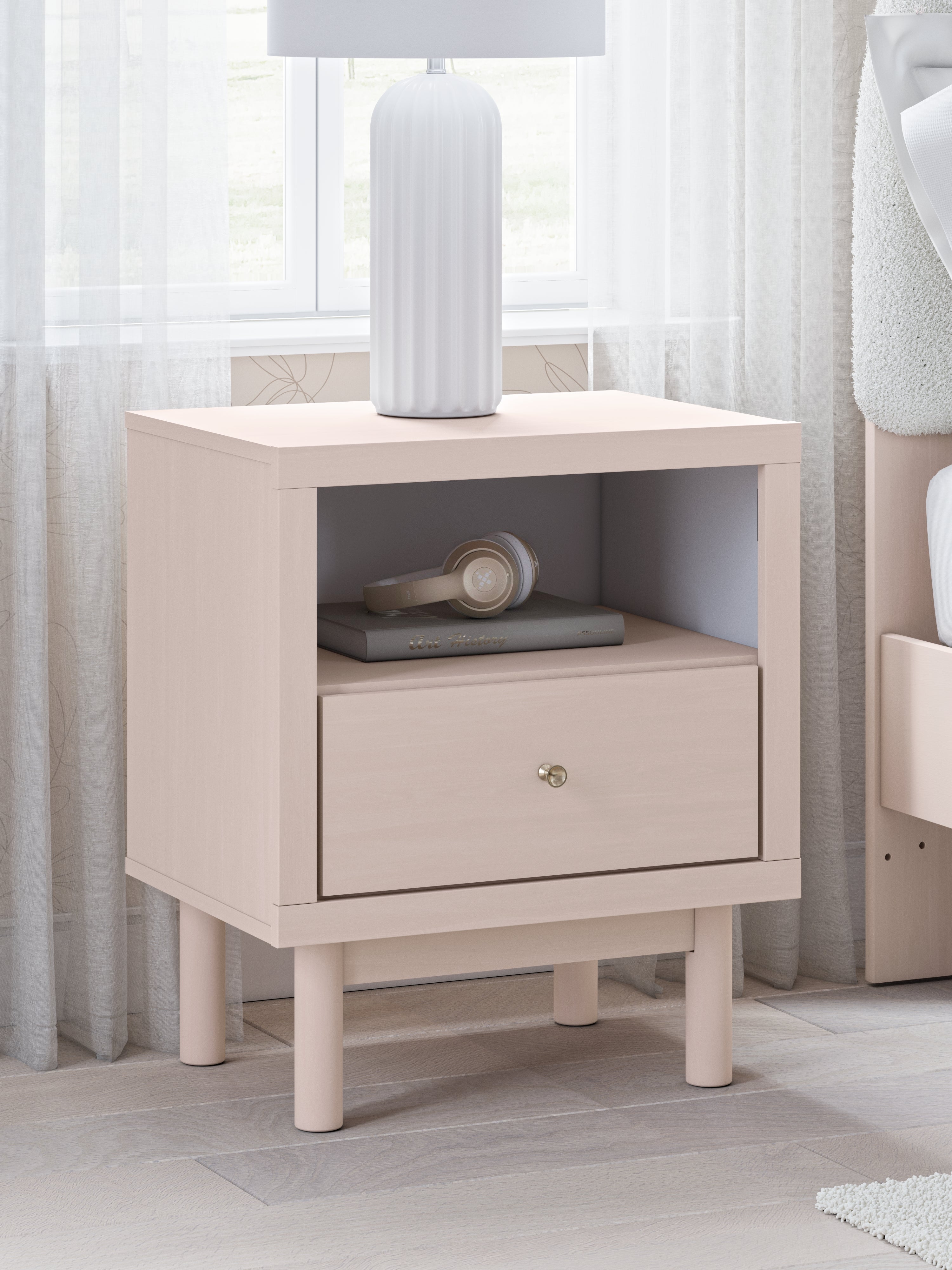Sectionals for Less - Ashley Furniture - Wistenpine Bedroom - One Drawer Night Stand / Blush - B1323-91