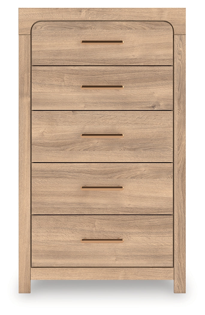 Sectionals for Less - Ashley Furniture - Kinlanni Bedroom - Five Drawer Chest / Tan - PCB1360-46