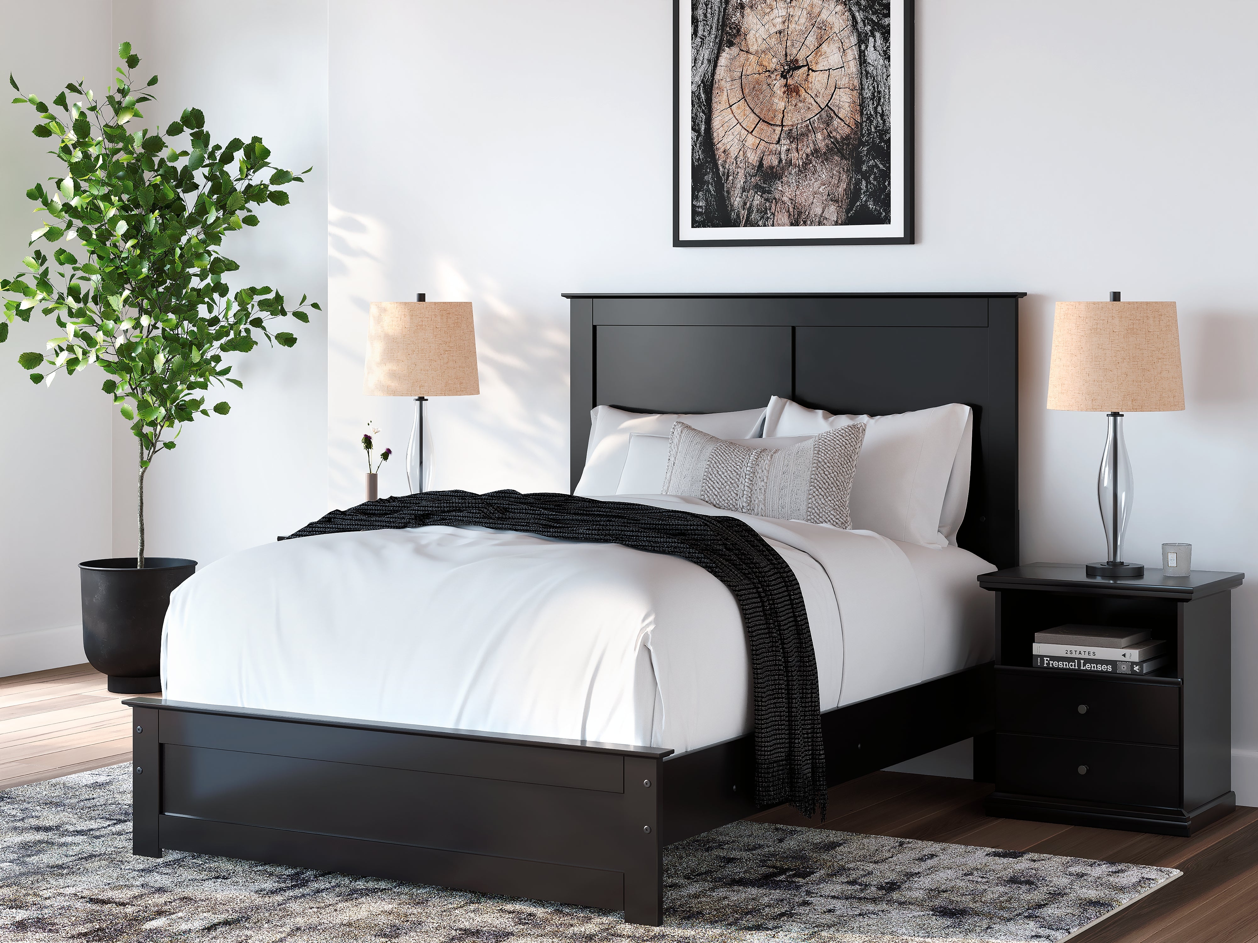 Sectionals for Less - Ashley Furniture - Maribel Bedroom - Full Panel Bed / Black - B138B52