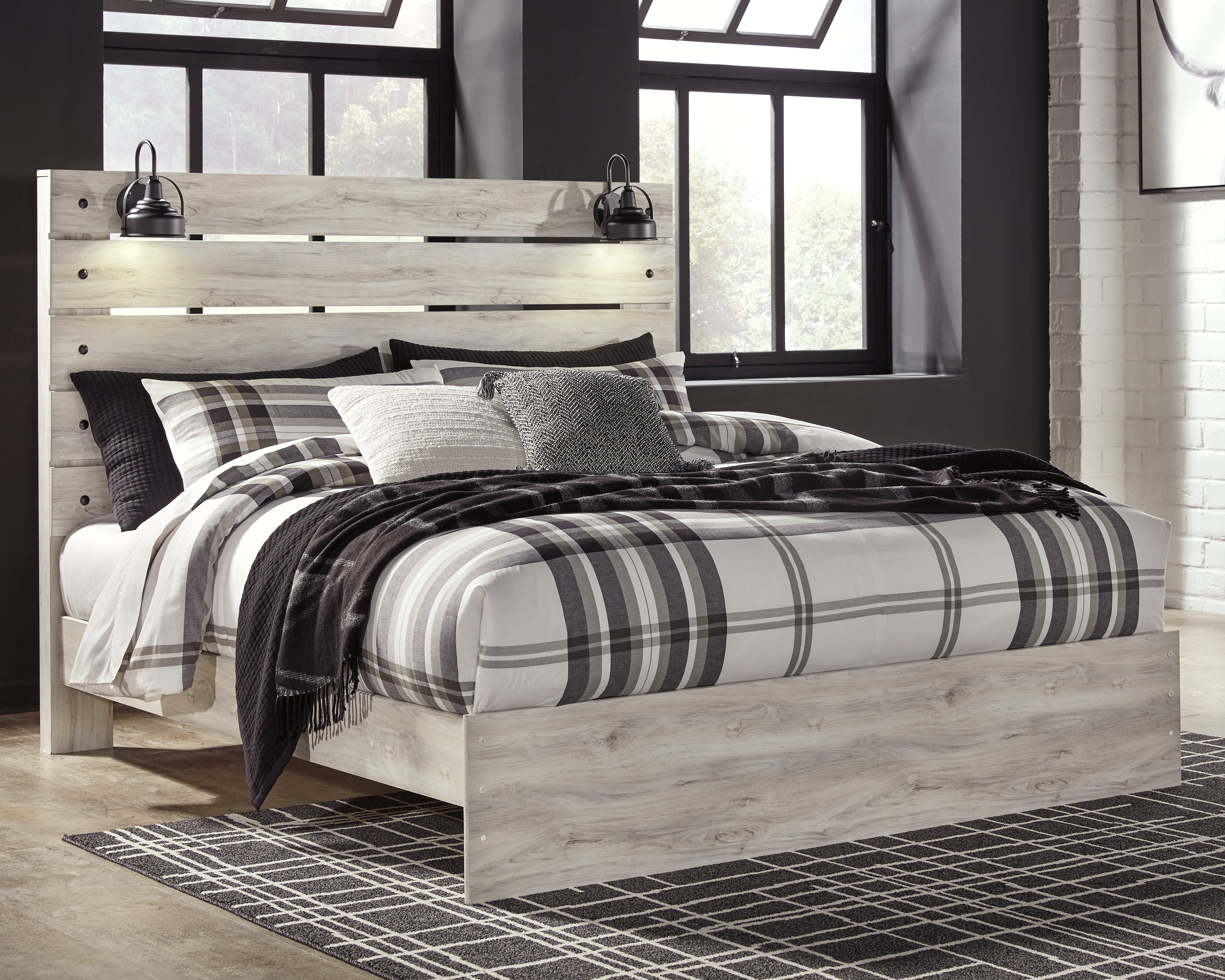 Sectionals for Less - Ashley Furniture - Cambeck Bedroom - King Panel Bed / Whitewash - B192B28