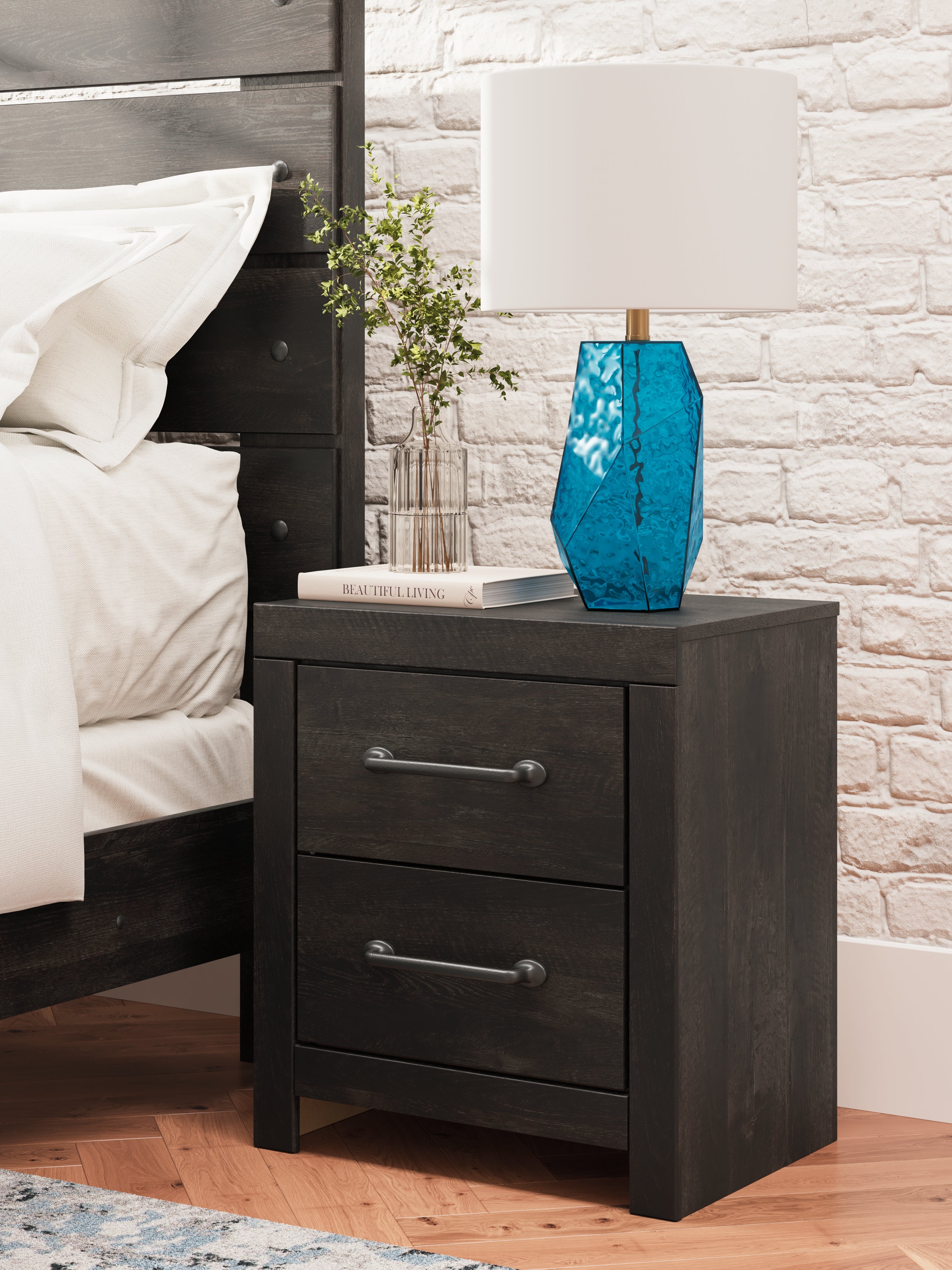 Sectionals for Less - Ashley Furniture - Hollivern Bedroom - Two Drawer Night Stand / Dark Gray - PCB2108-92