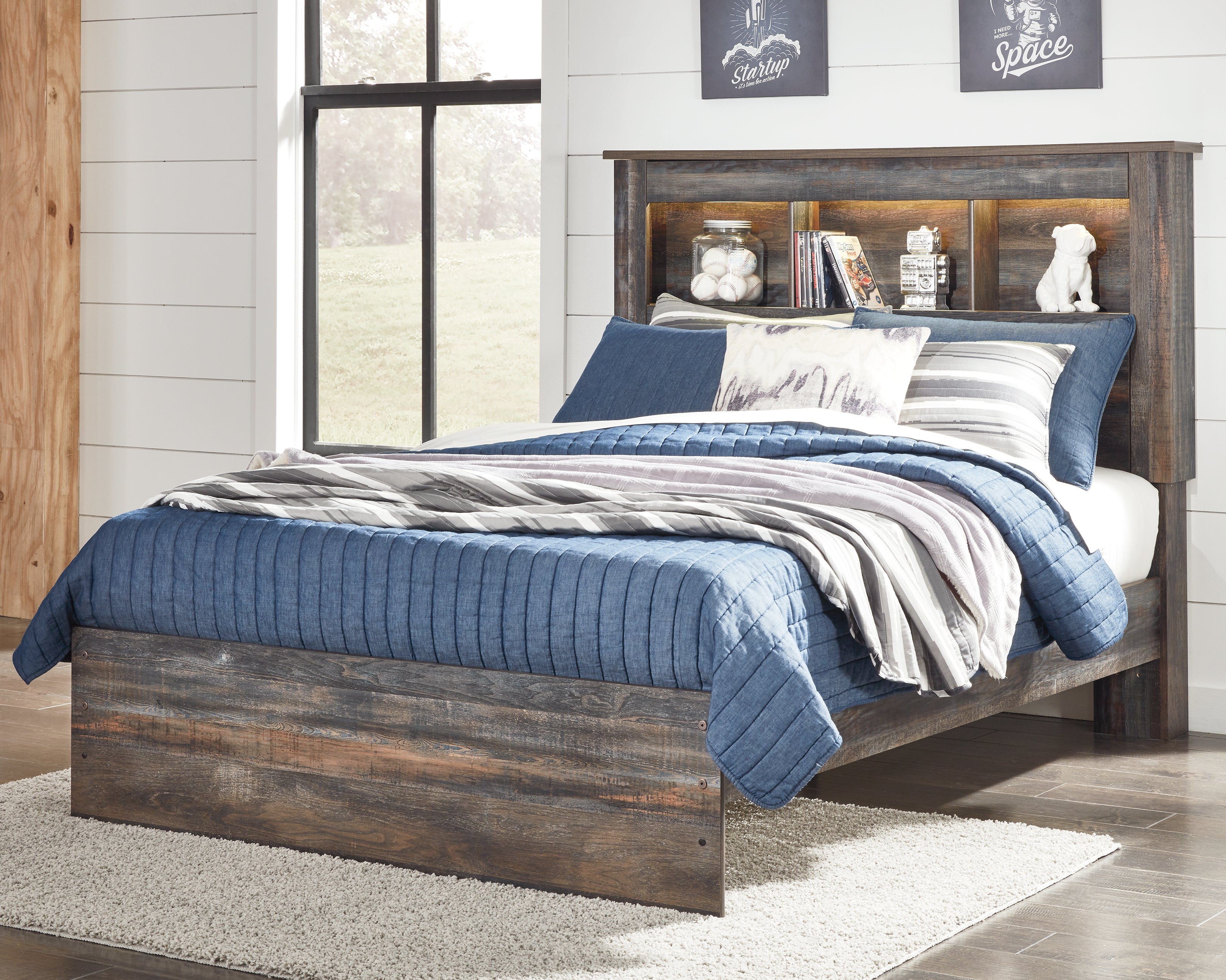 Sectionals for Less - Ashley Furniture - Drystan Bedroom - Full Bookcase Bed / Multi - B211B46
