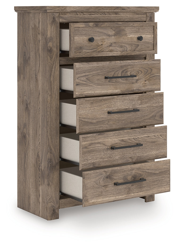Sectionals for Less - Ashley Furniture - Rusticott Bedroom - Five Drawer Chest / Brown - PCB2260-46