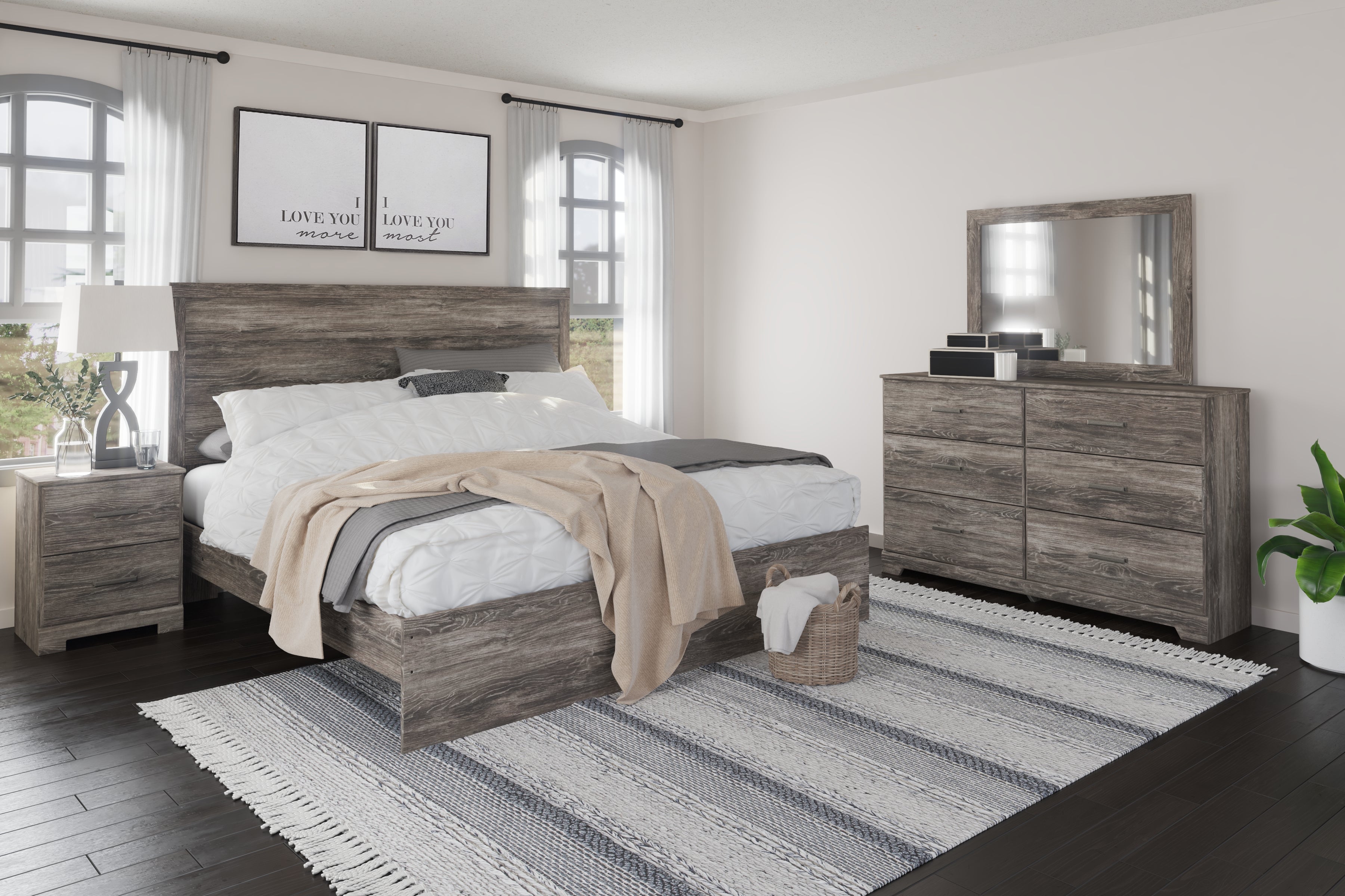 Sectionals for Less - Ashley Furniture - Ralinksi Bedroom - Dresser and Mirror / Gray - B2587B1