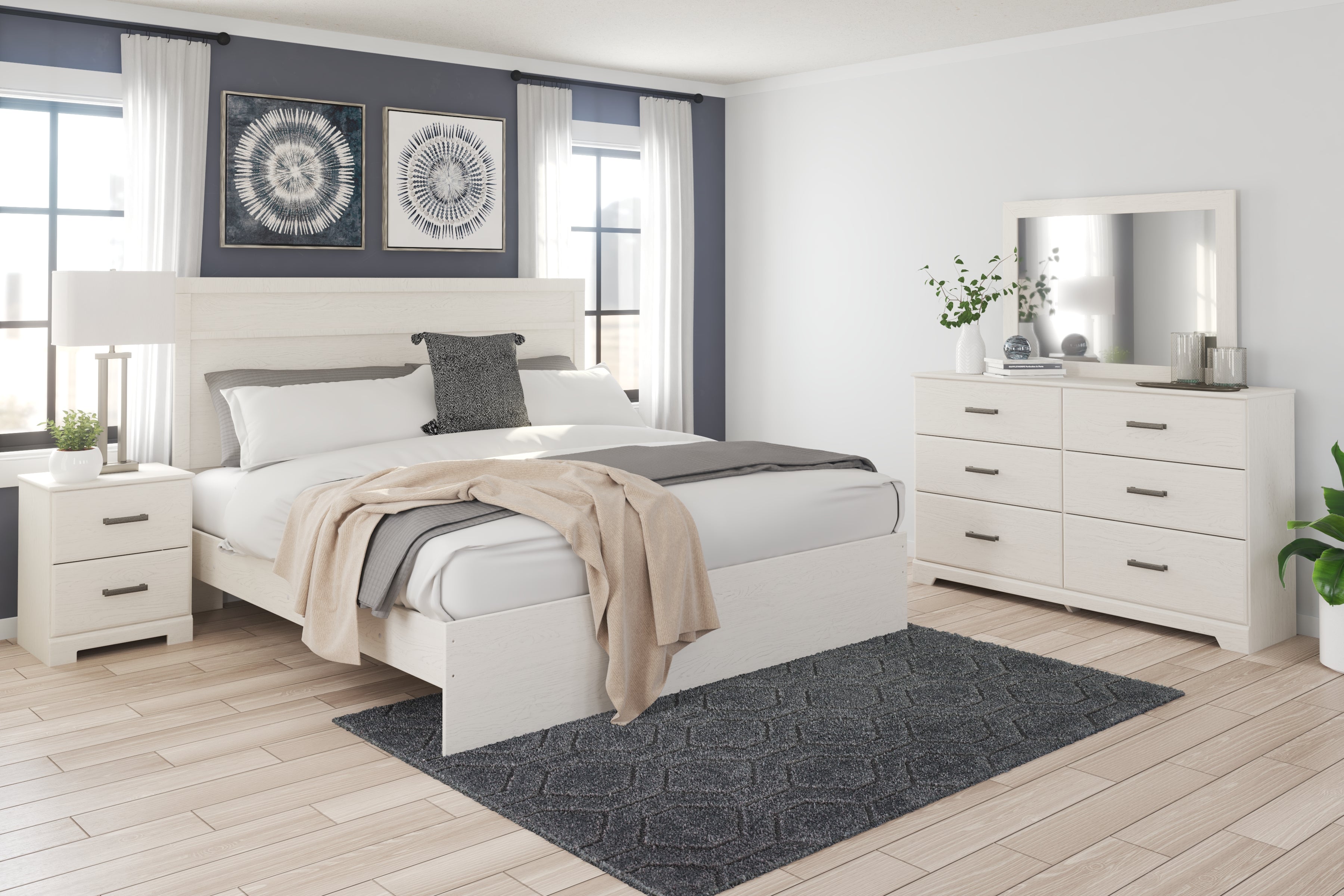 Sectionals for Less - Ashley Furniture - Stelsie Bedroom - Two Drawer Night Stand / White - B2588-92