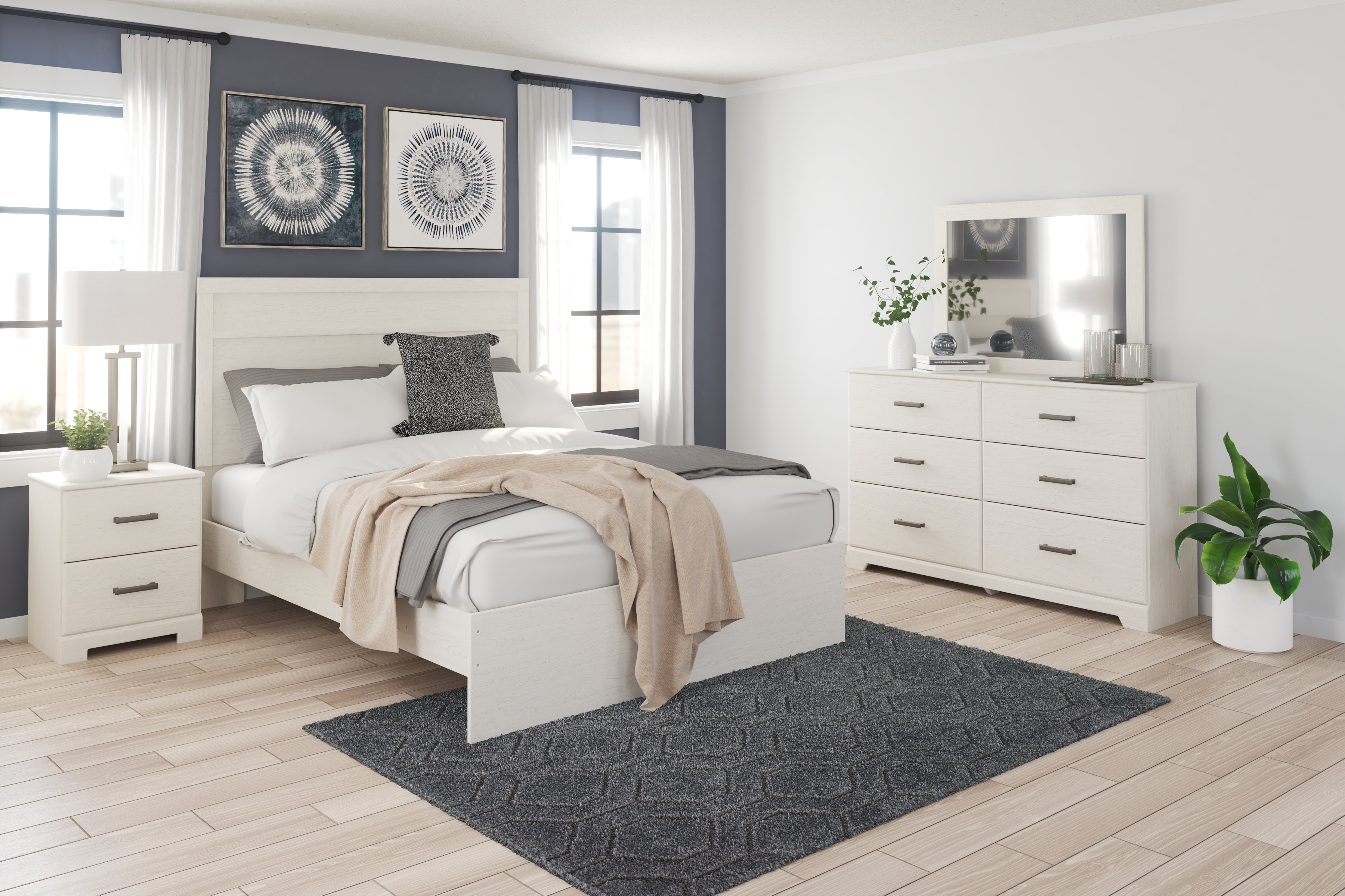 Sectionals for Less - Ashley Furniture - Stelsie Bedroom - Queen Panel Bed / White - B2588B2