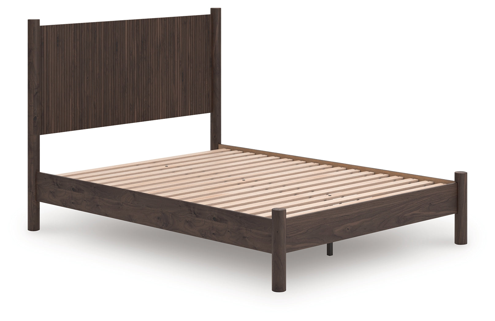 Sectionals for Less - Ashley Furniture - Pamytta Bedroom - Queen Panel Platform Bed / Brown - PCB2614B6