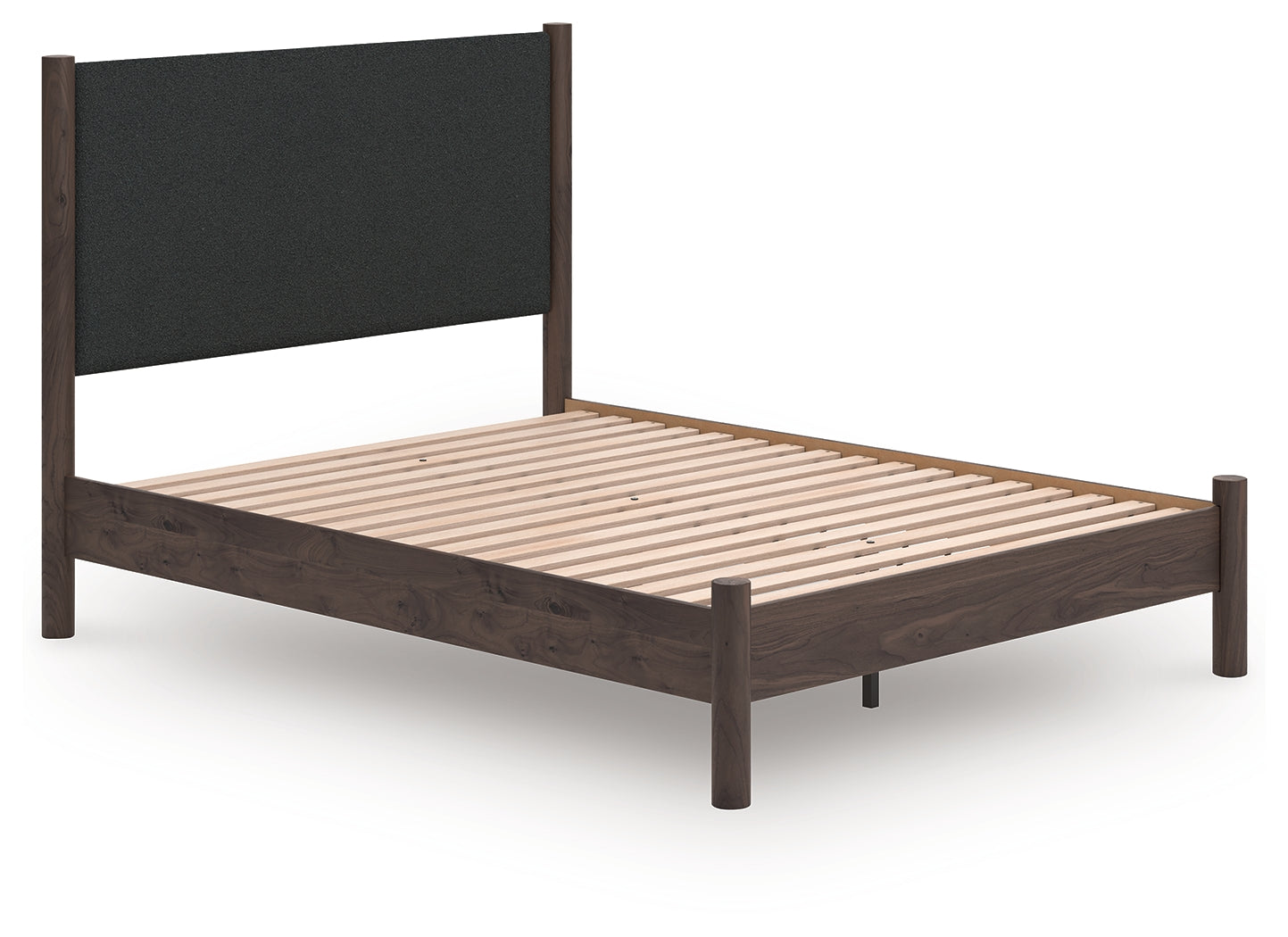 Sectionals for Less - Ashley Furniture - Pamytta Bedroom - Queen Upholstered Panel Platform Bed / Brown - PCB2614B12