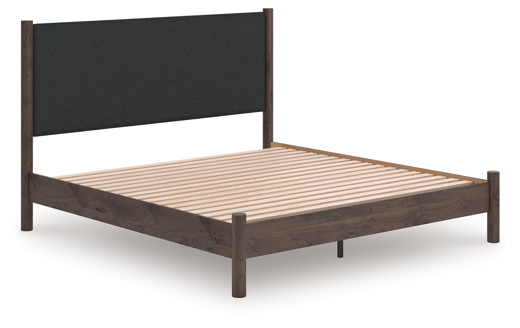 Sectionals for Less - Ashley Furniture - Pamytta Bedroom - King Upholstered Panel Platform Bed / Brown - PCB2614B28