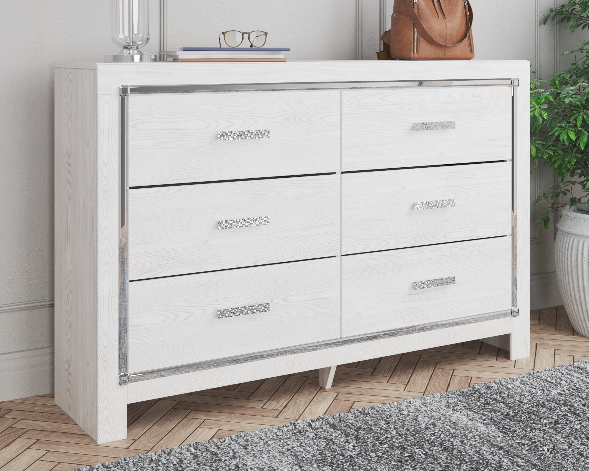 Sectionals for Less - Ashley Furniture - Altyra Bedroom - Six Drawer Dresser / White - B2640-31