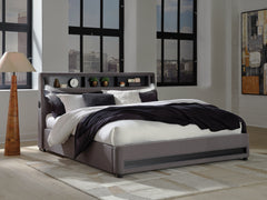 Sectionals for Less - Ashley Furniture - Verishaw Bedroom - King Upholstered Bed / Gray - PCB2721B21