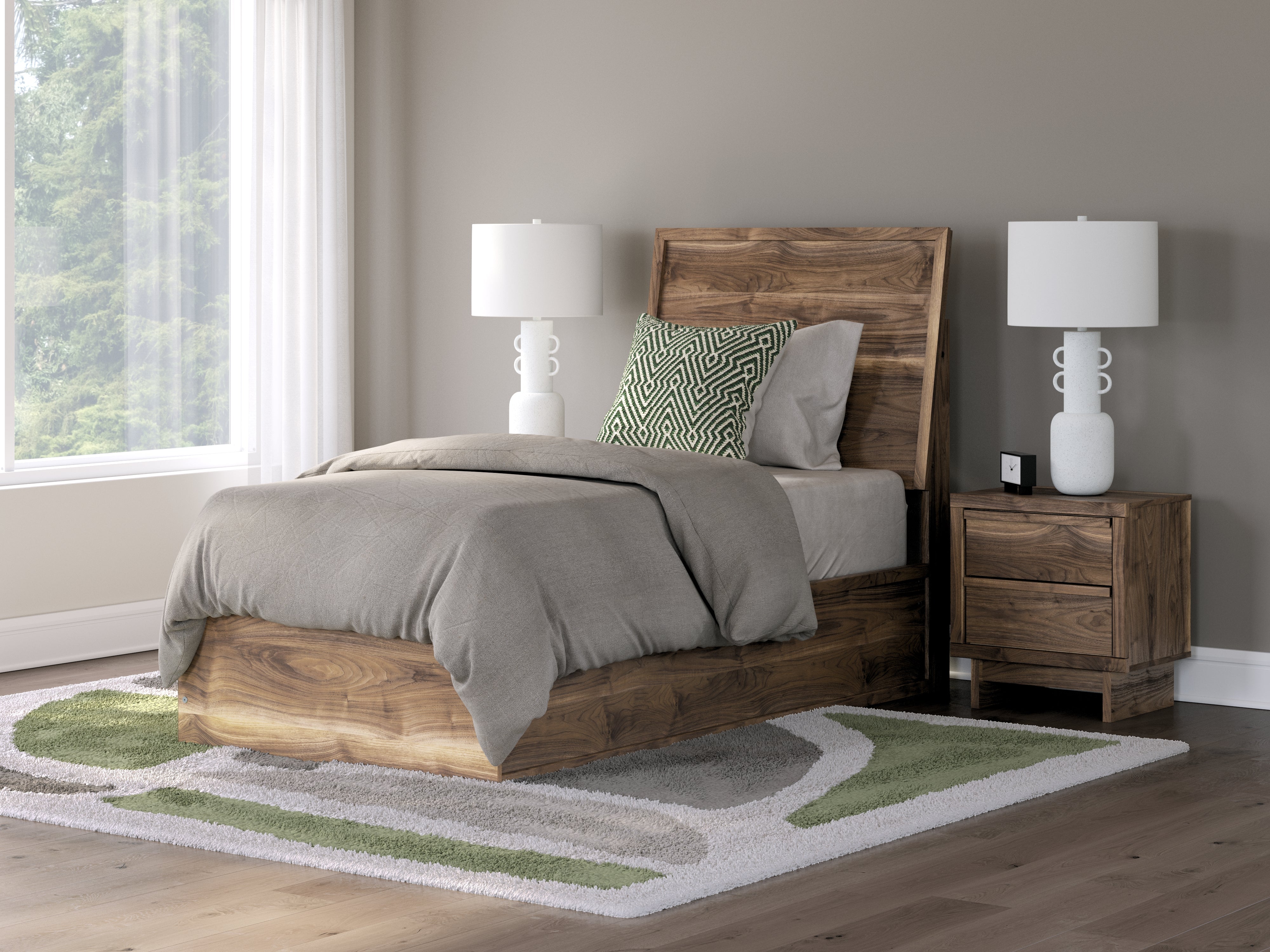 Sectionals for Less - Ashley Furniture - Chirason Bedroom - Twin Panel Bed / Brown - PCB3367B21