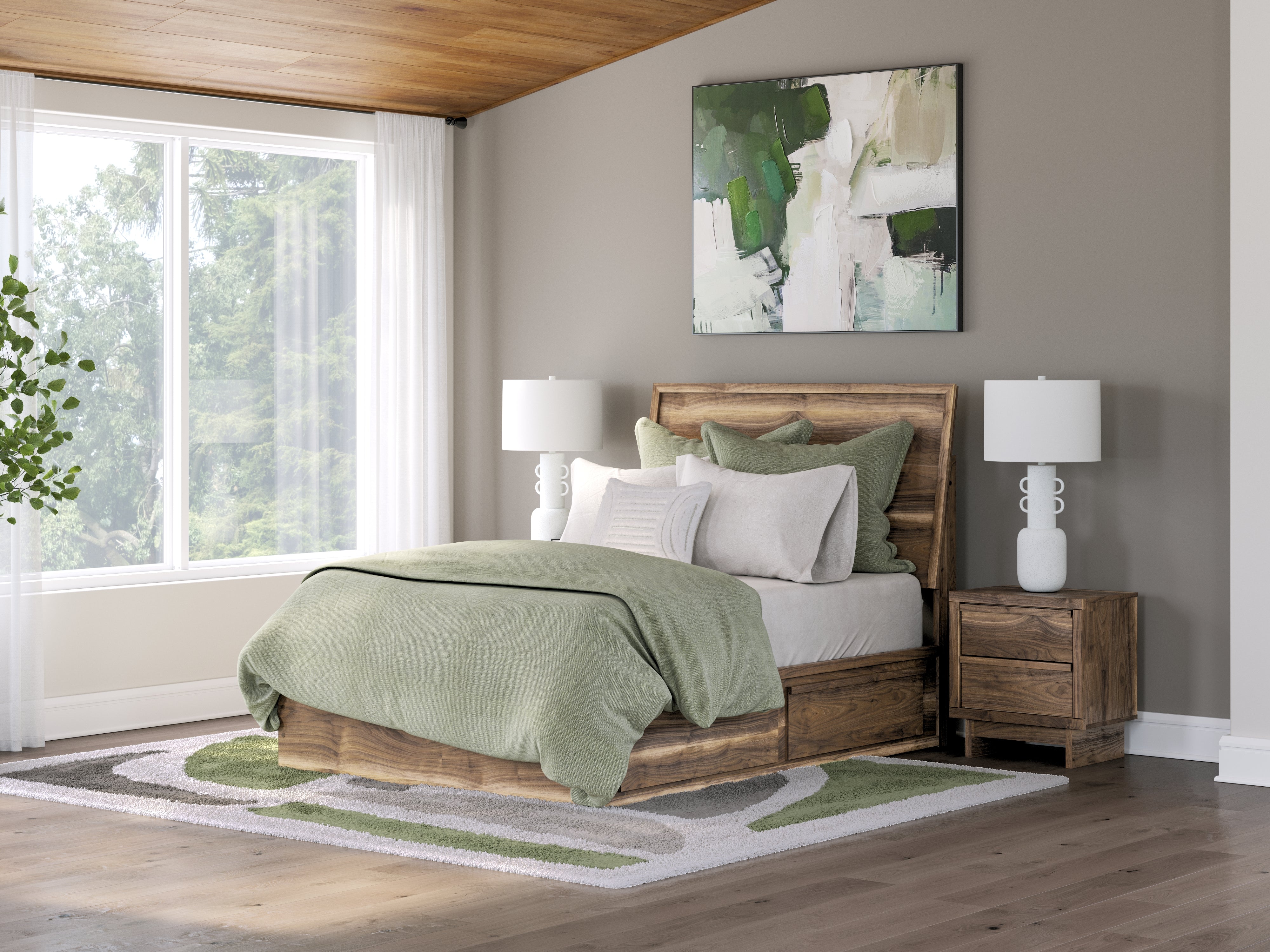 Sectionals for Less - Ashley Furniture - Chirason Bedroom - Full Panel Bed with Storage / Brown - PCB3367B28