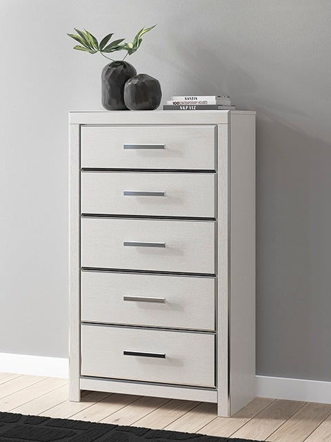 Sectionals for Less - Ashley Furniture - Zuraleus Bedroom - Five Drawer Chest / White - PCB3381-46