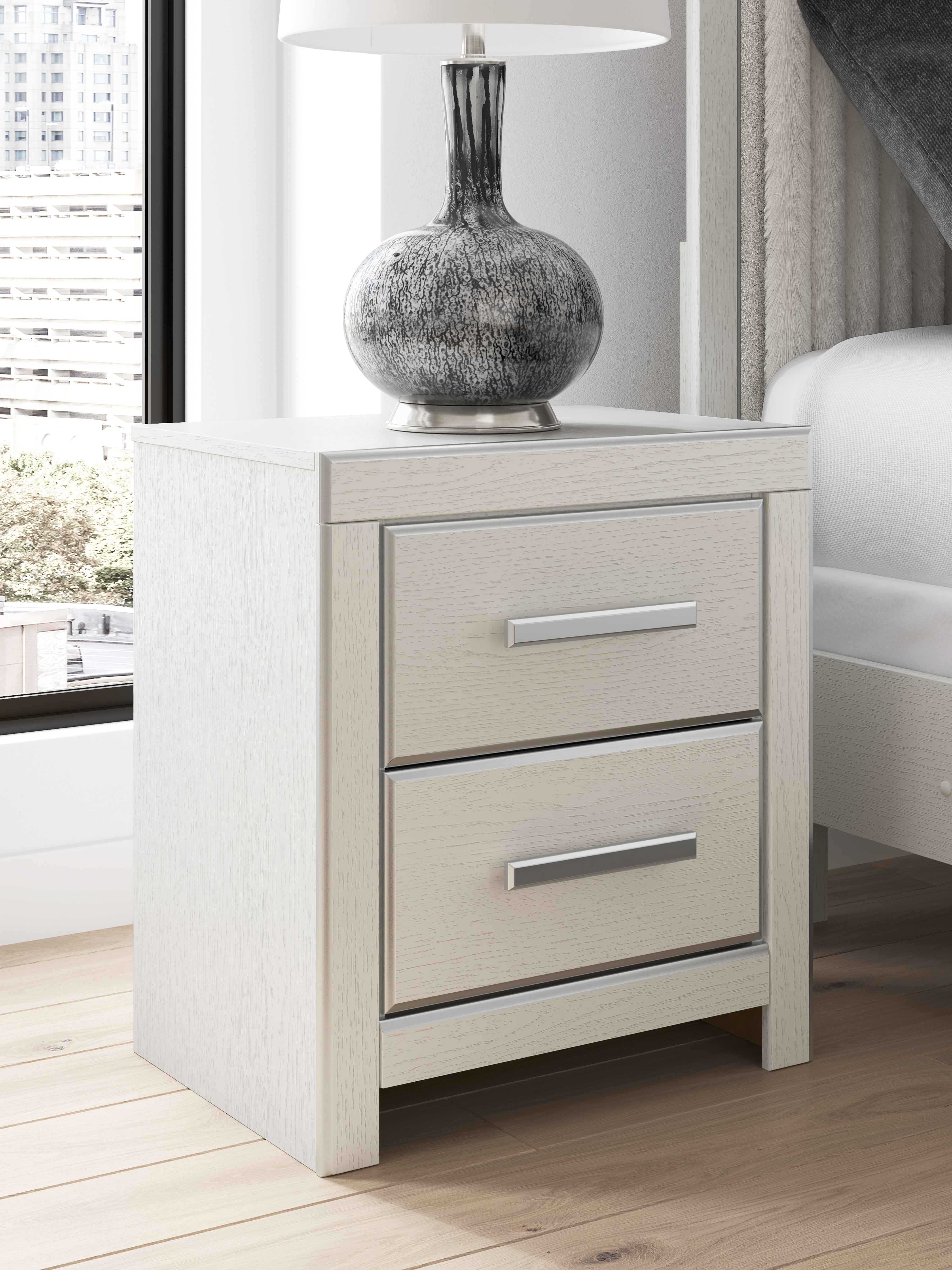 Sectionals for Less - Ashley Furniture - Zuraleus Bedroom - Two Drawer Night Stand / White - PCB3381-92