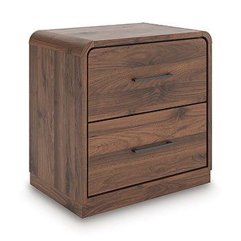 Sectionals for Less - Ashley Furniture - Fortlorn Bedroom - Two Drawer Night Stand / Walnut Brown - PCB386-92