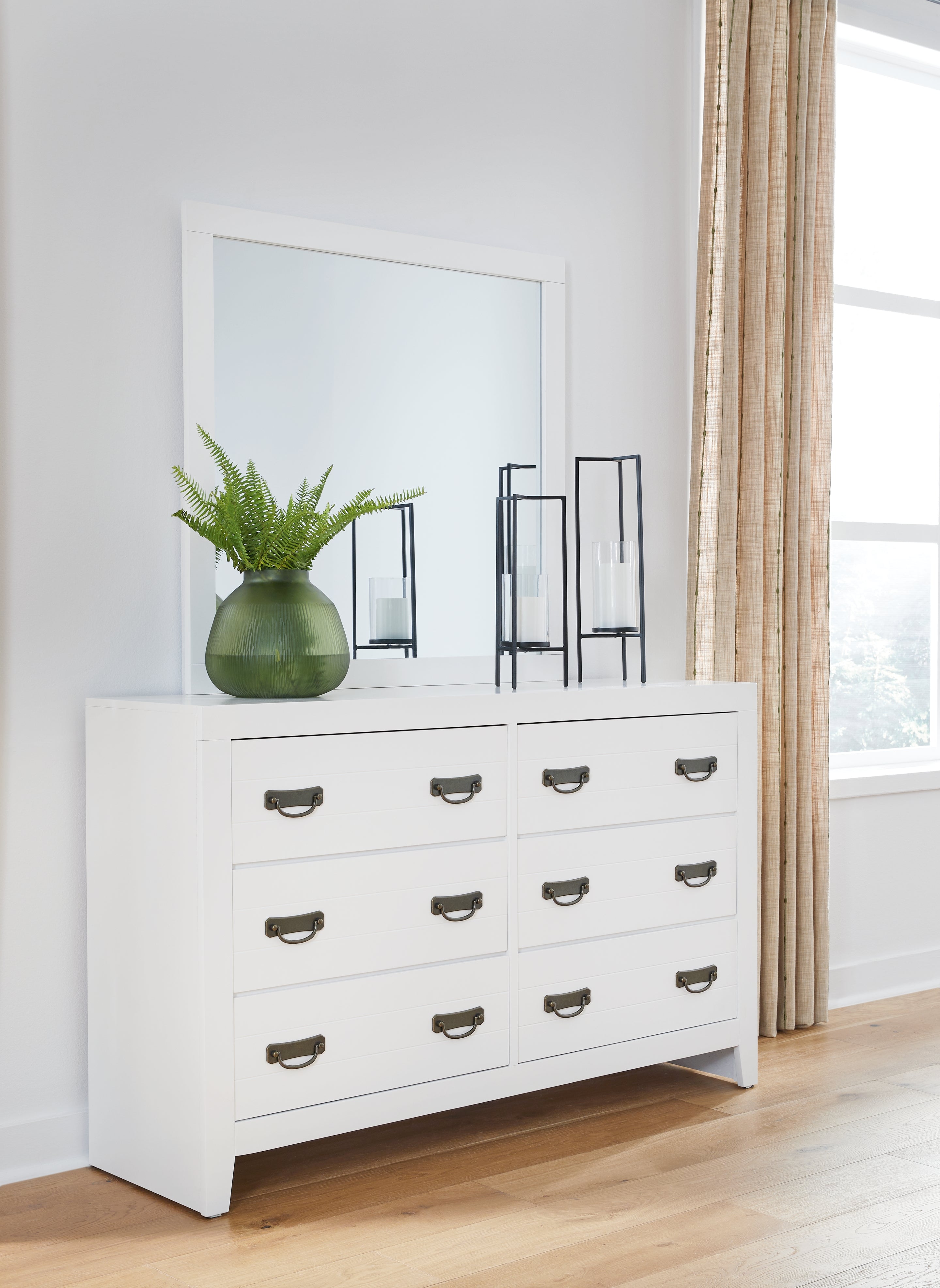 Sectionals for Less - Ashley Furniture - Binterglen Bedroom - Dresser and Mirror / White - B427B1