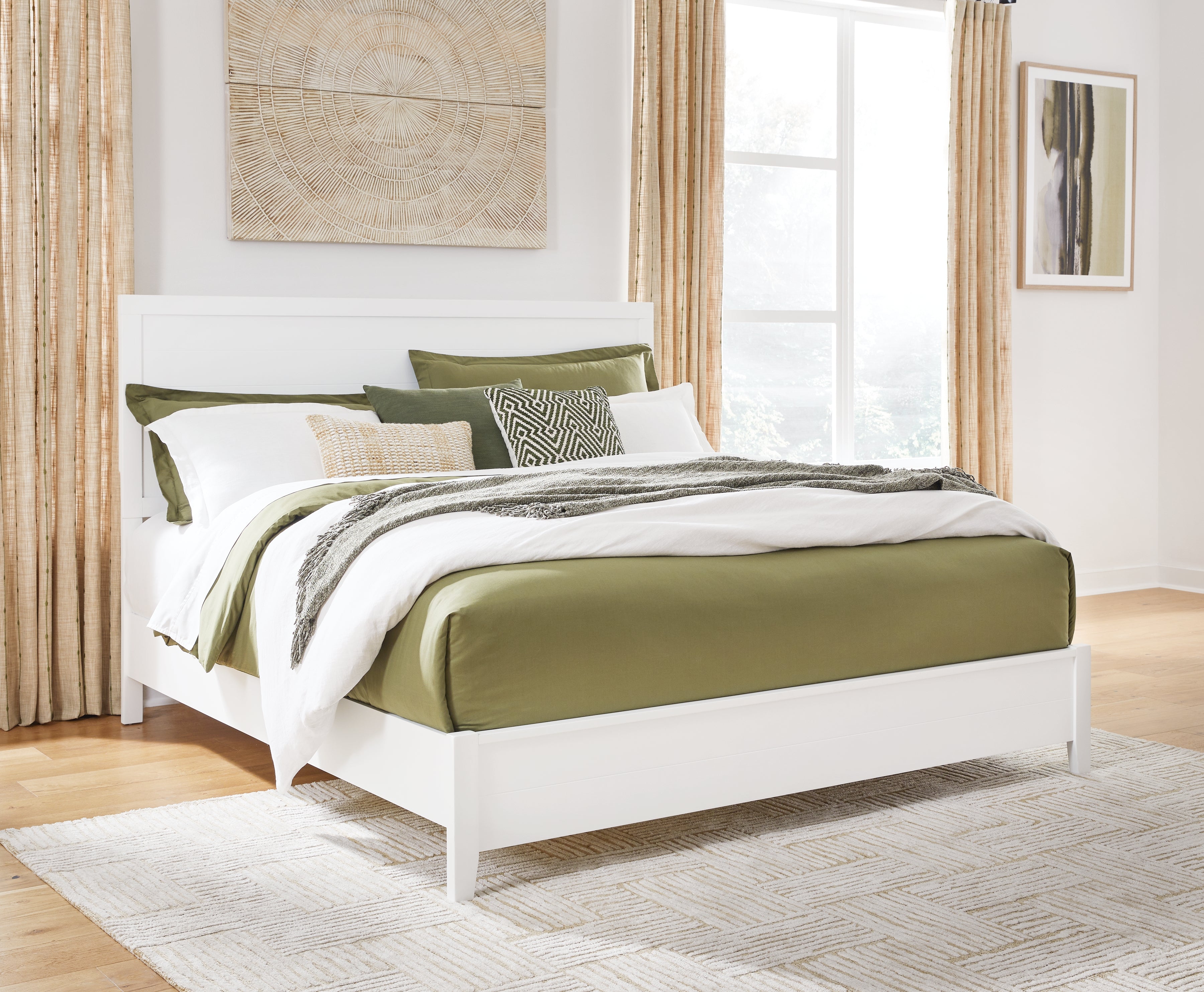 Sectionals for Less - Ashley Furniture - Binterglen Bedroom - California King Panel Bed / White - B427B9