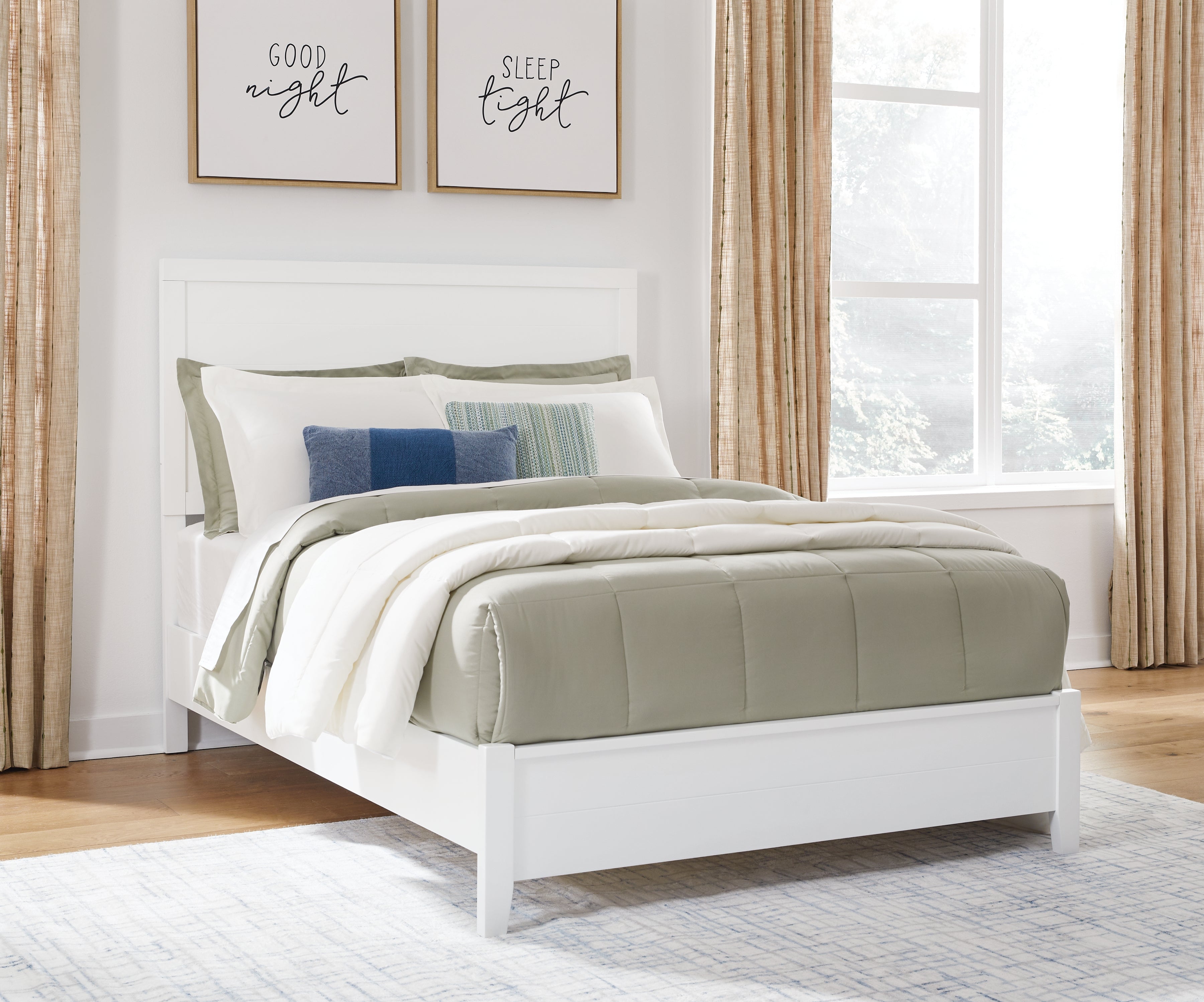 Sectionals for Less - Ashley Furniture - Binterglen Bedroom - Full Panel Bed / White - B427B4