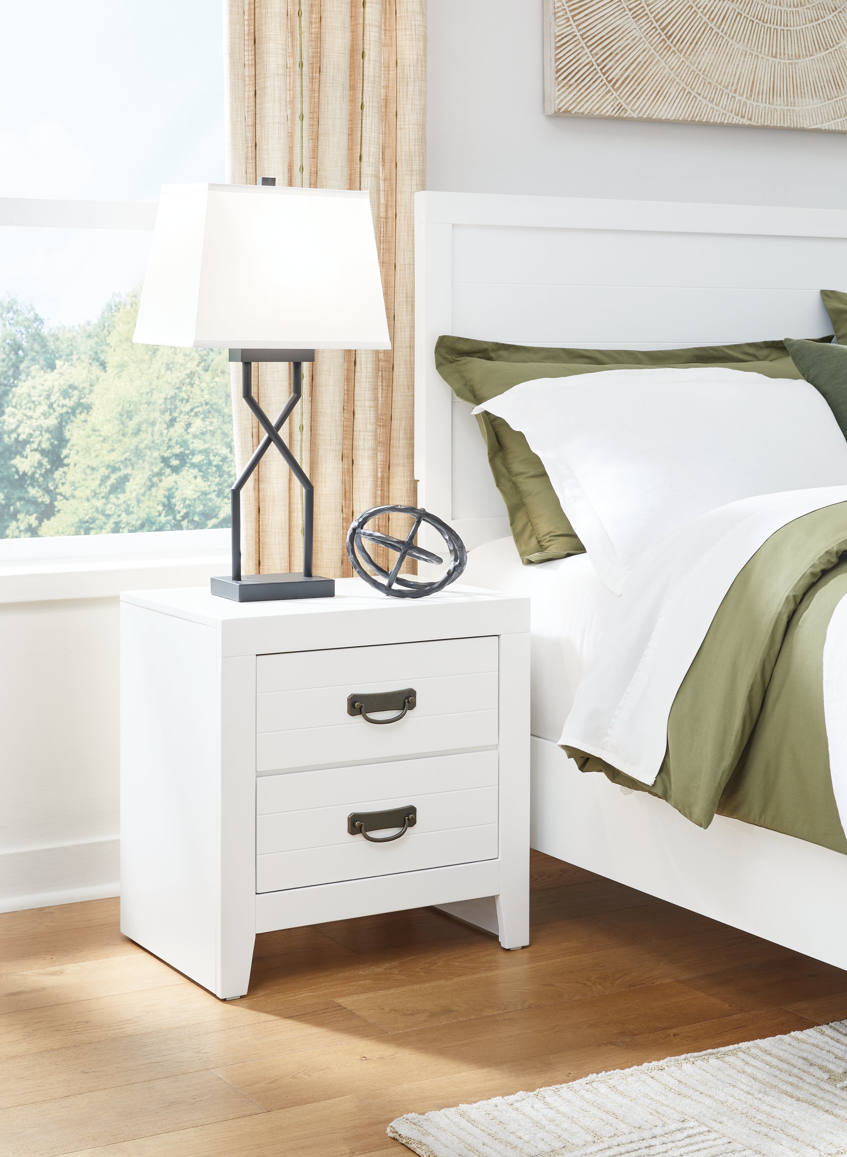 Sectionals for Less - Ashley Furniture - Binterglen Bedroom - Two Drawer Night Stand / White - B427-92