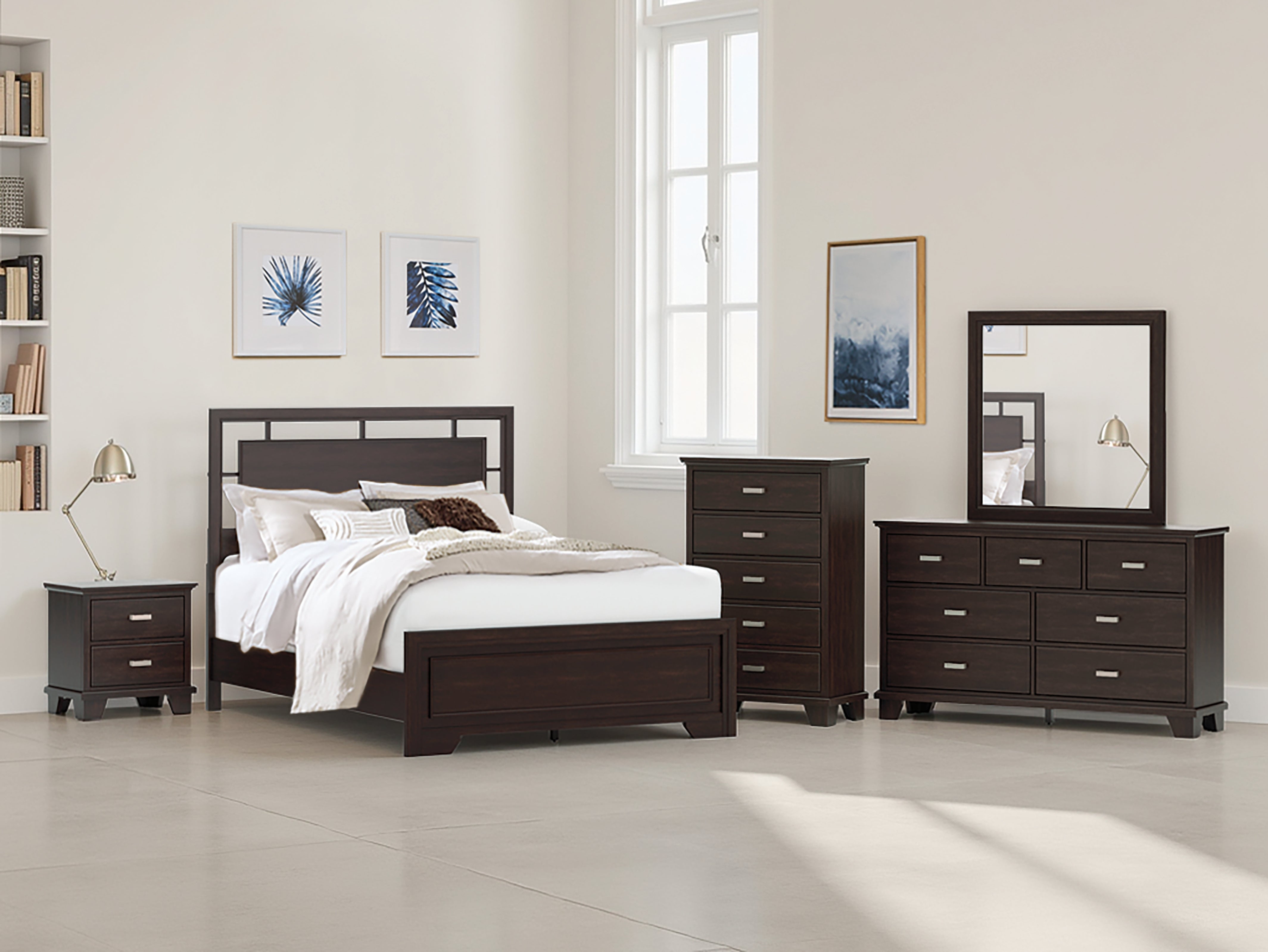 Sectionals for Less - Ashley Furniture - Covetown Bedroom - Queen Panel Bed / Dark Brown - B441B6