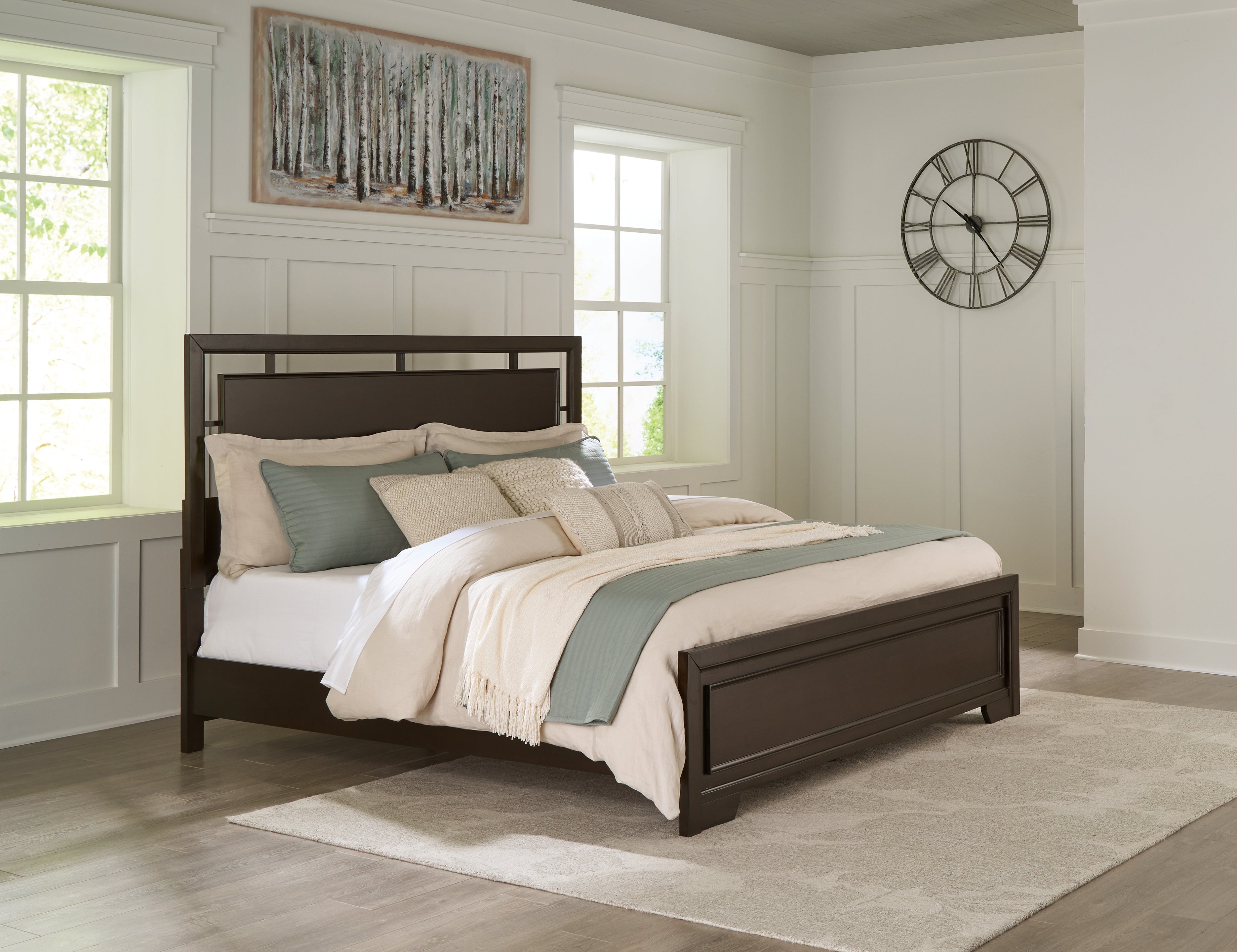 Sectionals for Less - Ashley Furniture - Covetown Bedroom - King Panel Bed / Dark Brown - B441B8