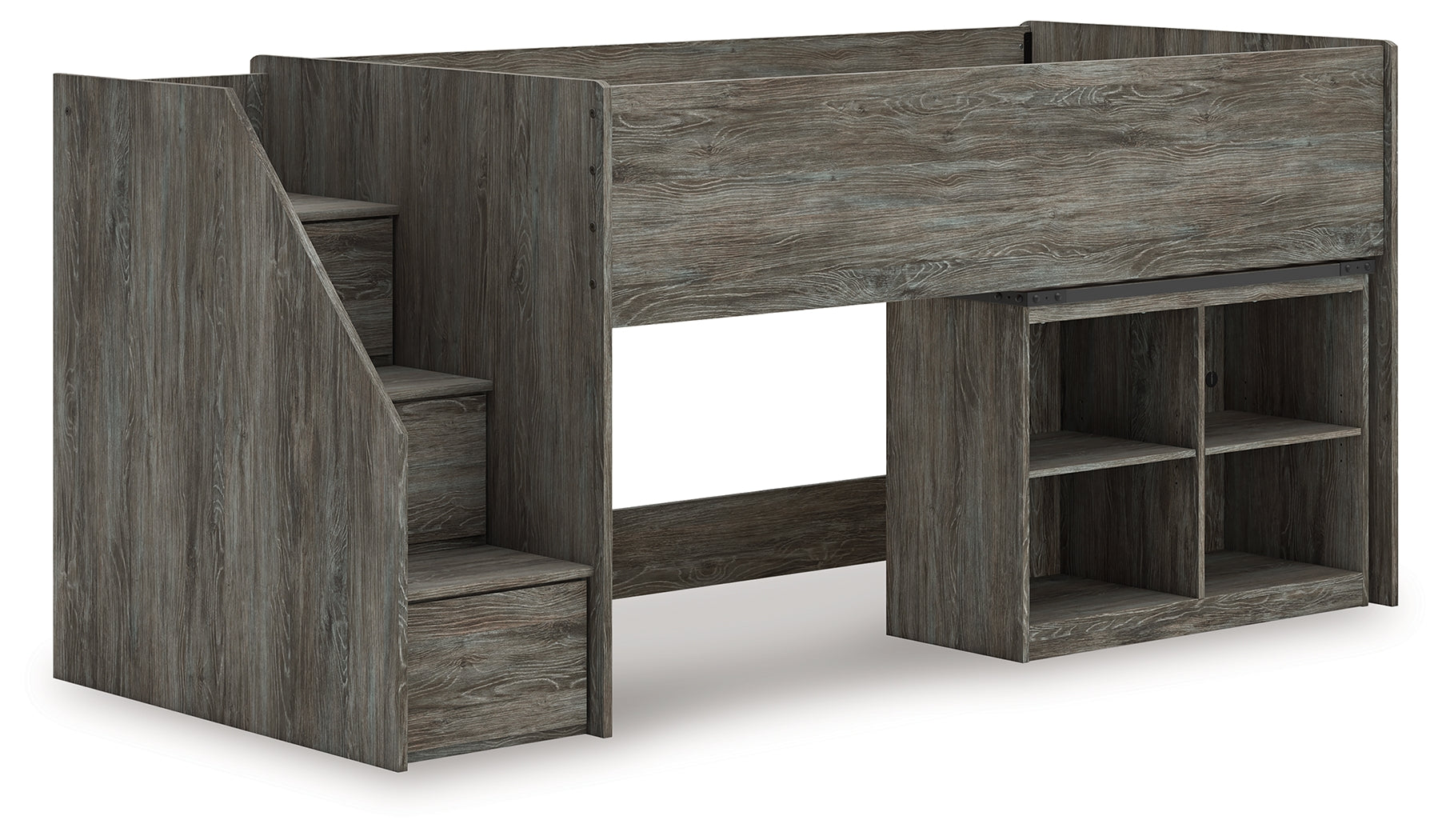 Sectionals for Less - Ashley Furniture - Frandern Bedroom - Twin Loft  Bed with Bookcase Storage / Gray - B4480B14