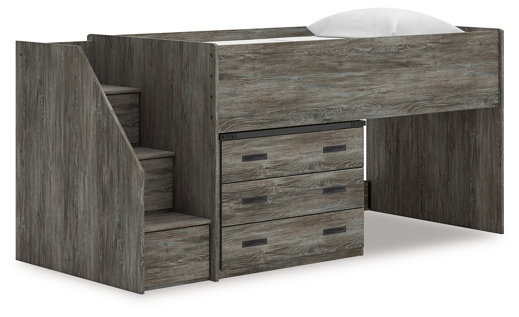 Sectionals for Less - Ashley Furniture - Frandern Bedroom - Twin Loft Bed with Drawer Storage / Gray - B4480B15