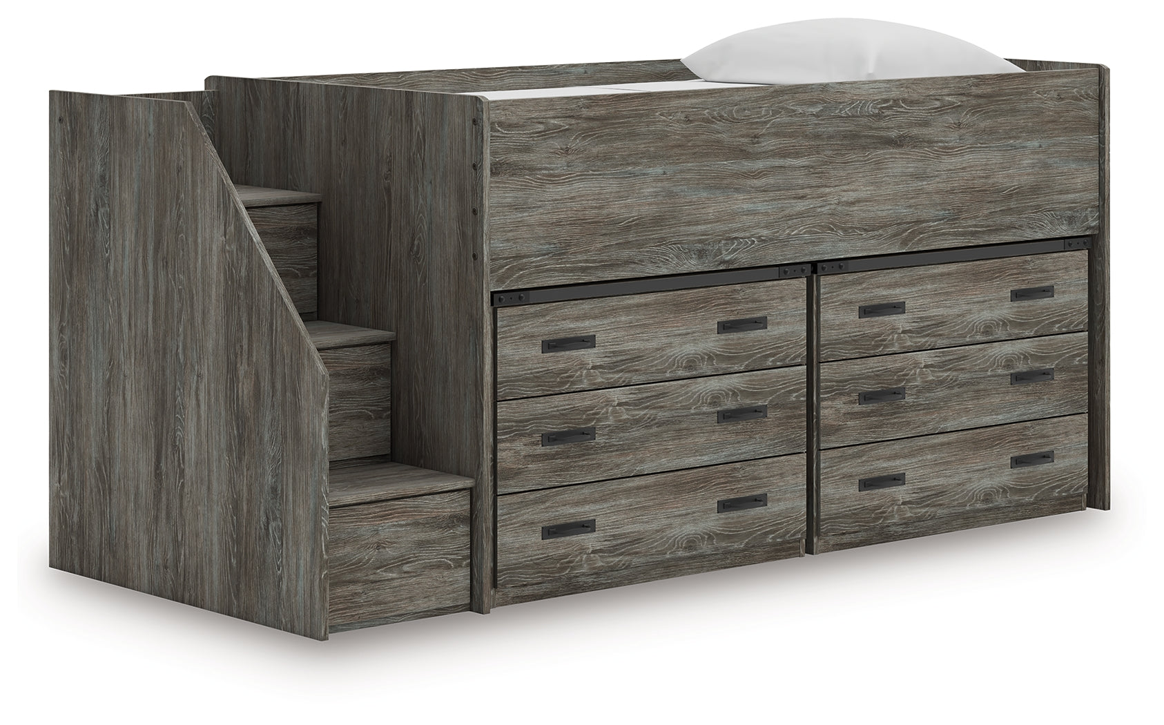 Sectionals for Less - Ashley Furniture - Frandern Twin Loft Bed with Drawer Storage - Twin Loft Bed with Drawer Storage / Warm Gray - B4480B26