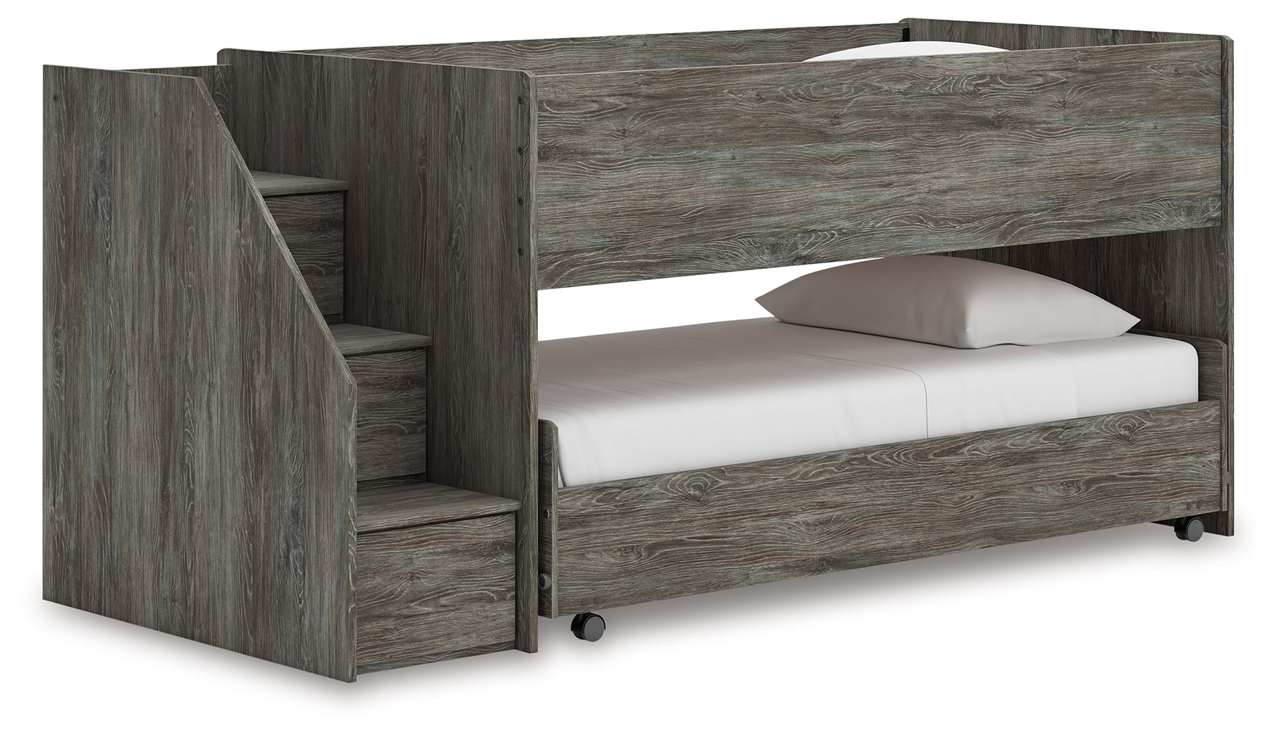 Sectionals for Less - Ashley Furniture - Frandern Bedroom - Twin over Twin Loft Bed / Gray - B4480B13