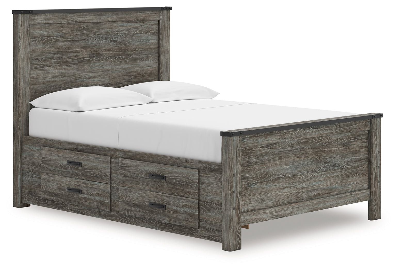 Sectionals for Less - Ashley Furniture - Frandern Bedroom - Full Panel Bed with Storage / Black/Gray - B4480B24