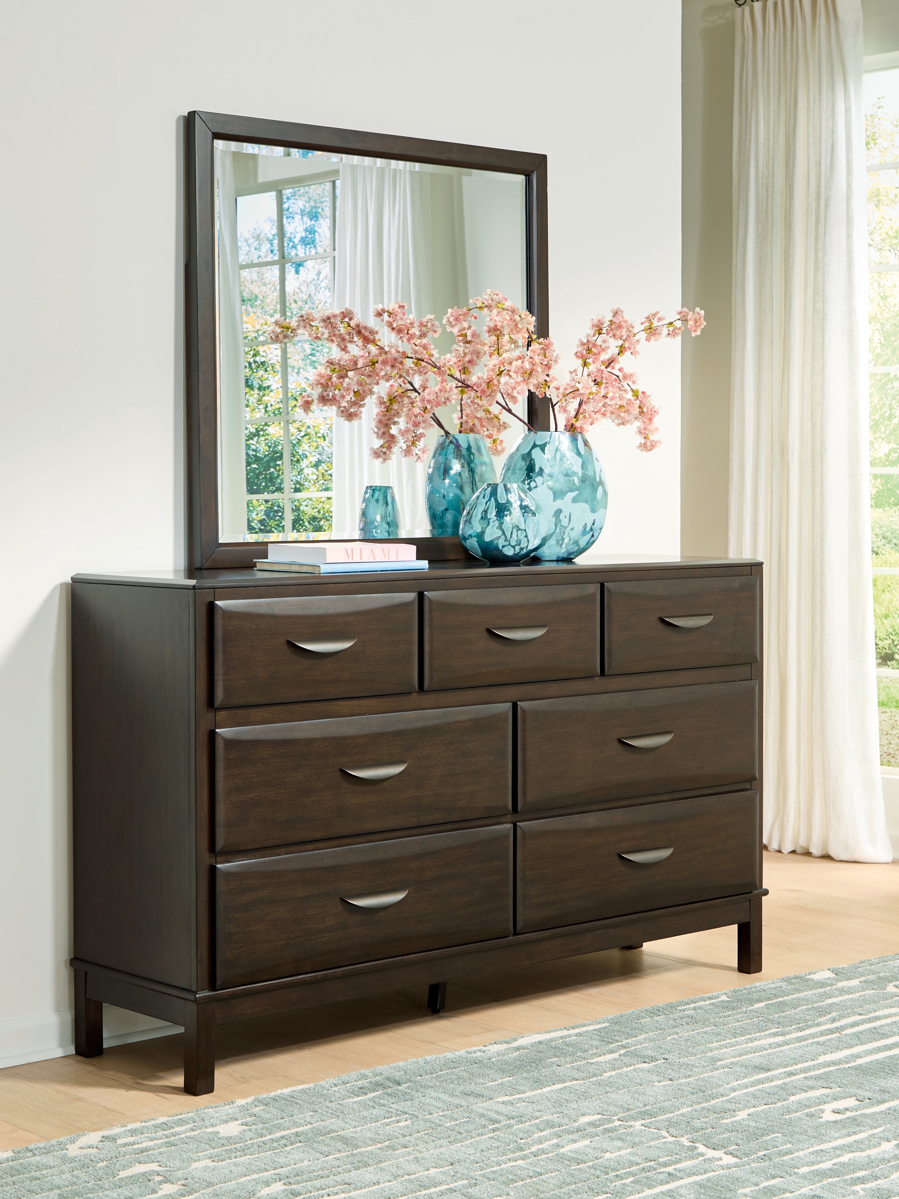 Sectionals for Less - Ashley Furniture - Vanmore Bedroom - Dresser and Mirror / Dark Brown - B479B1