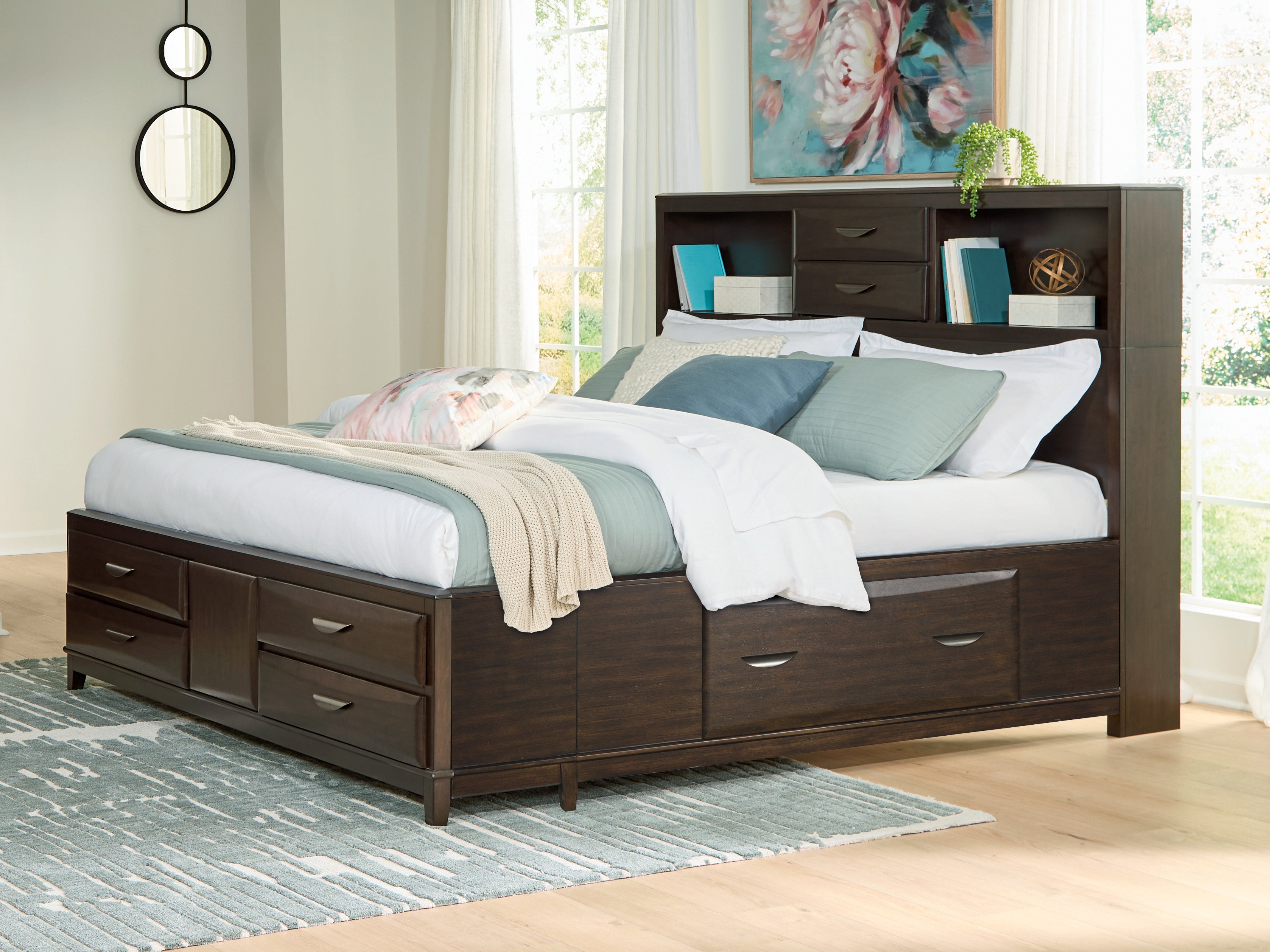Sectionals for Less - Ashley Furniture - Vanmore Bedroom - California King Storage Bed / Dark Brown - B479B7