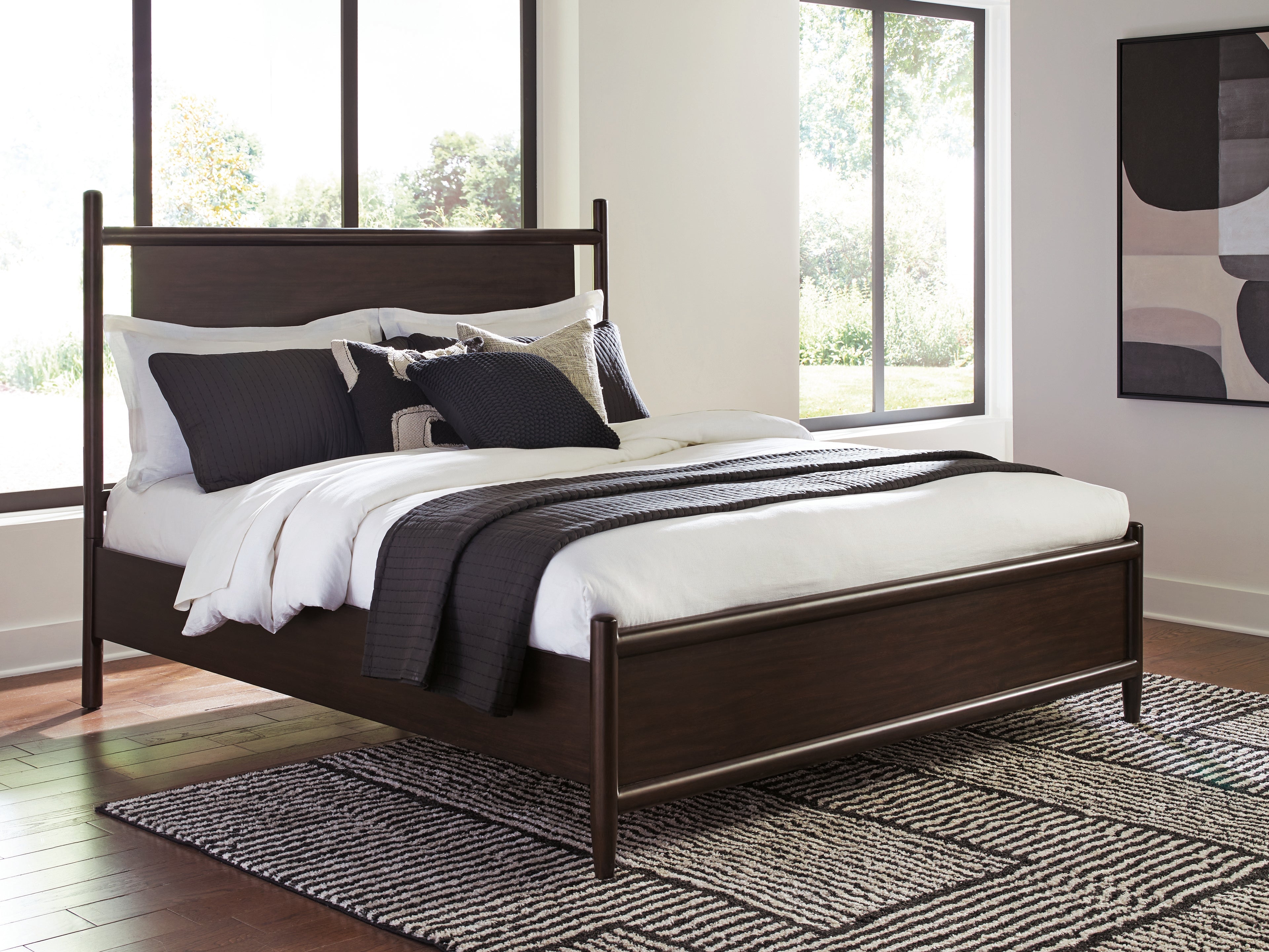 Sectionals for Less - Ashley Furniture - Dantenton Bedroom - King Panel Bed / Merlot - B611B6