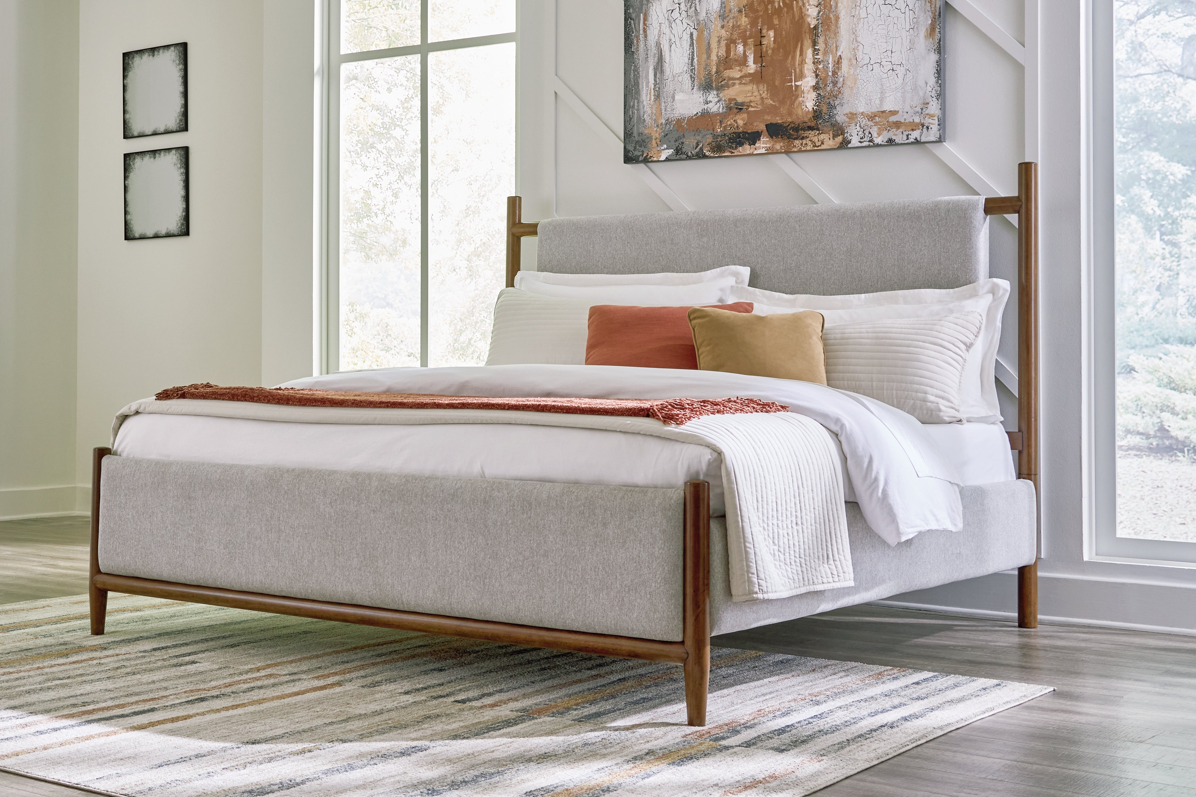 Sectionals for Less - Ashley Furniture - Lyncott Bedroom - California King Upholstered Bed / Brown - B615B7