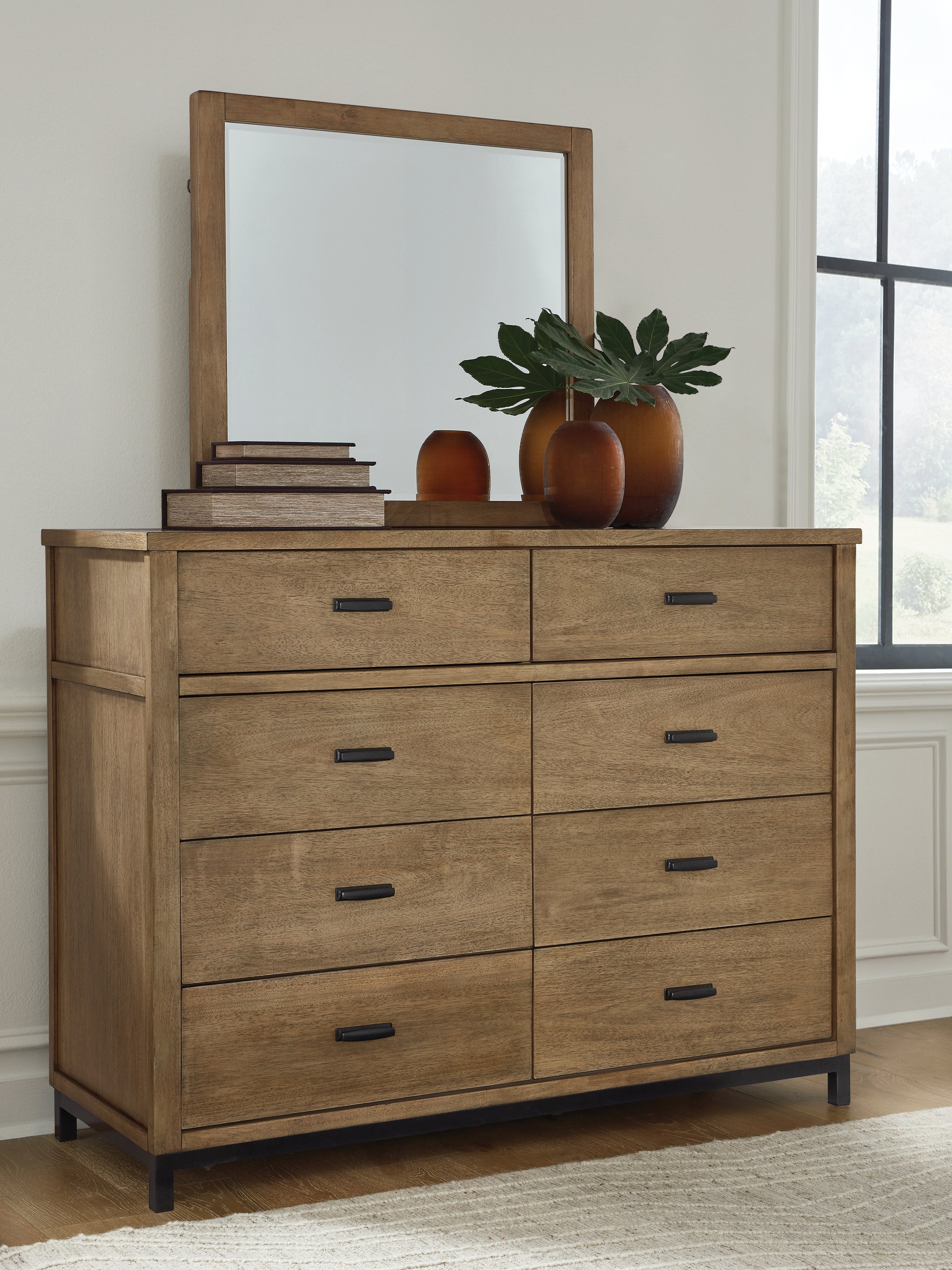 Sectionals for Less - Ashley Furniture - Tomtyn Bedroom - Dresser and Mirror / Light Brown - B622B1