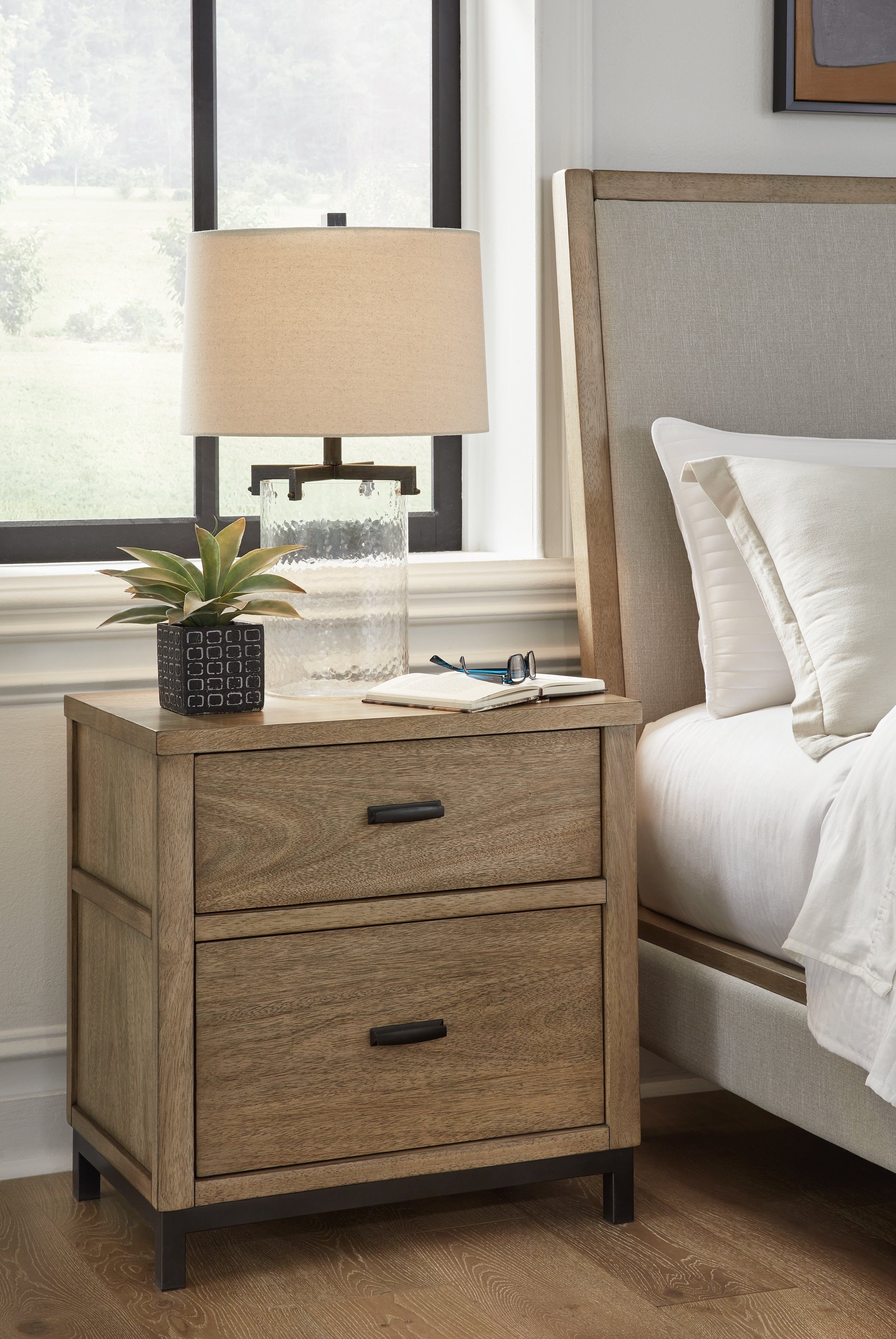 Sectionals for Less - Ashley Furniture - Tomtyn Bedroom - Two Drawer Night Stand / Light Brown - B622-92