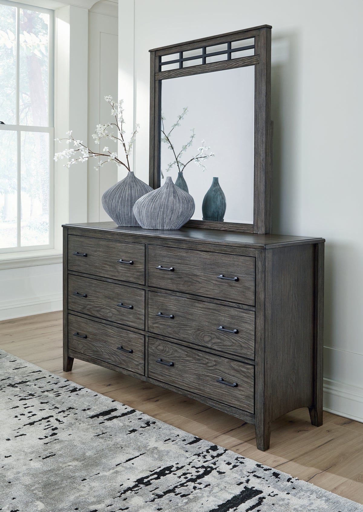 Sectionals for Less - Ashley Furniture - Montillan Bedroom - Dresser and Mirror / Grayish Brown - B651B1