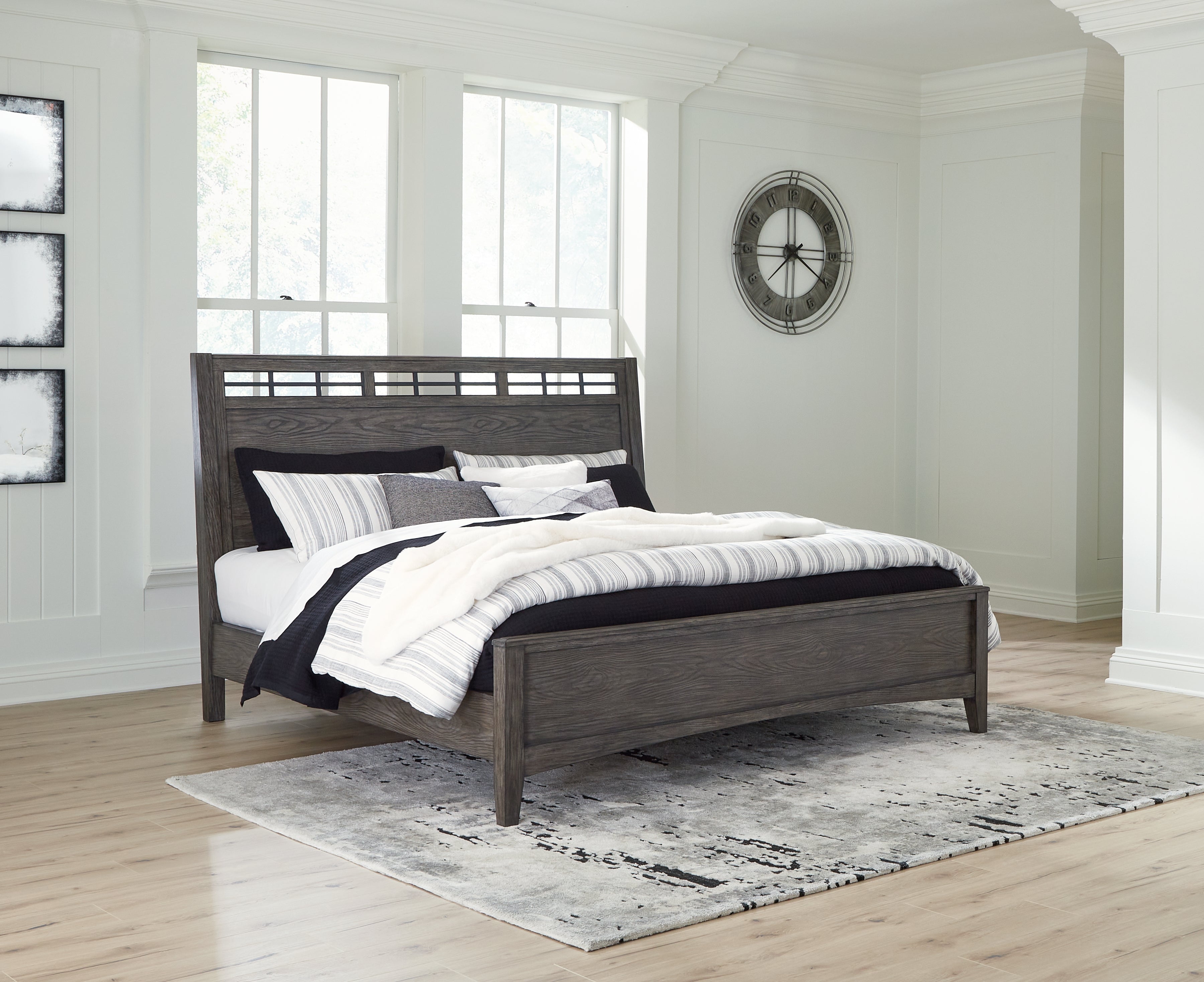 Sectionals for Less - Ashley Furniture - Montillan Bedroom - California King Panel Bed / Grayish Brown - B651B5
