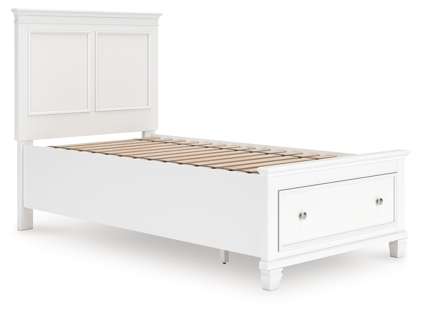 Sectionals for Less - Ashley Furniture - Fortman Bedroom - Twin Panel Storage Bed / White - B680B24