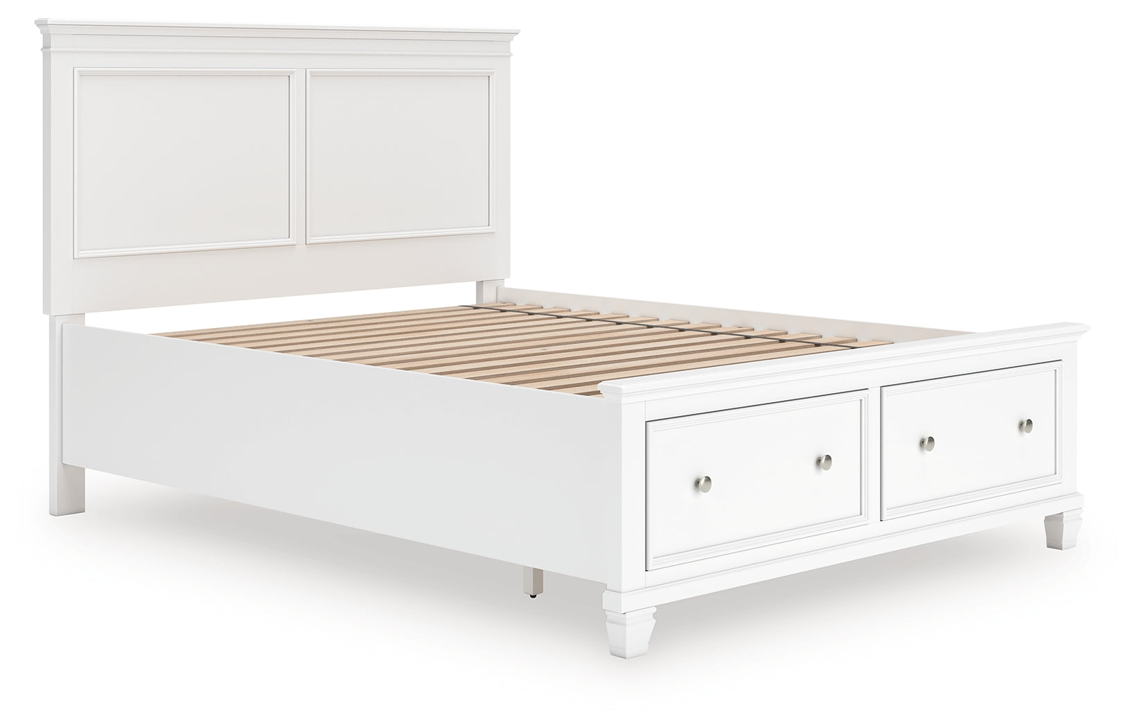 Sectionals for Less - Ashley Furniture - Fortman Bedroom - Queen Panel Storage Bed / White - B680B20